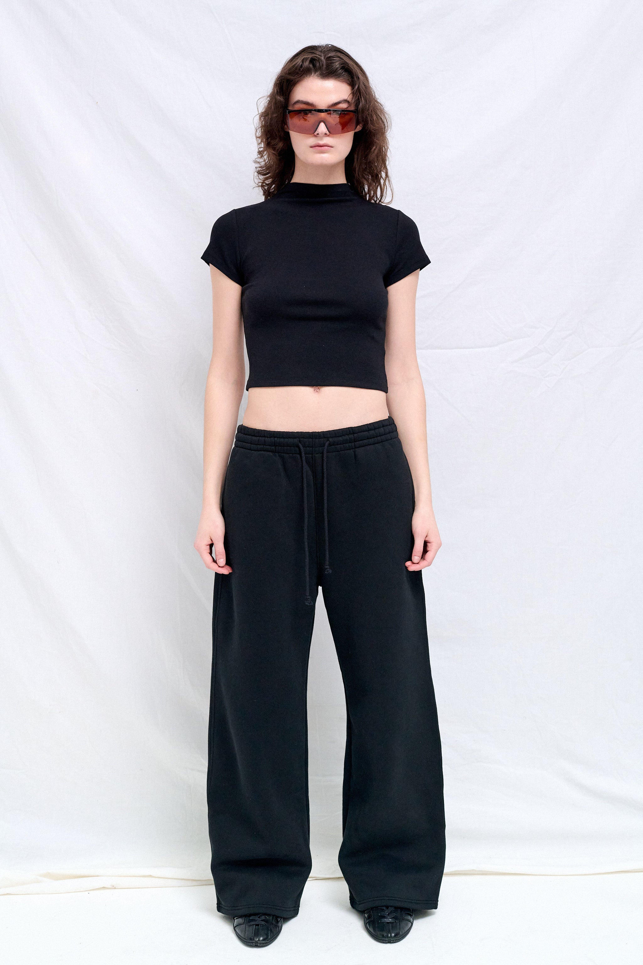 Black Slim Fit Mock Neck T-Shirt- Assembly New York
