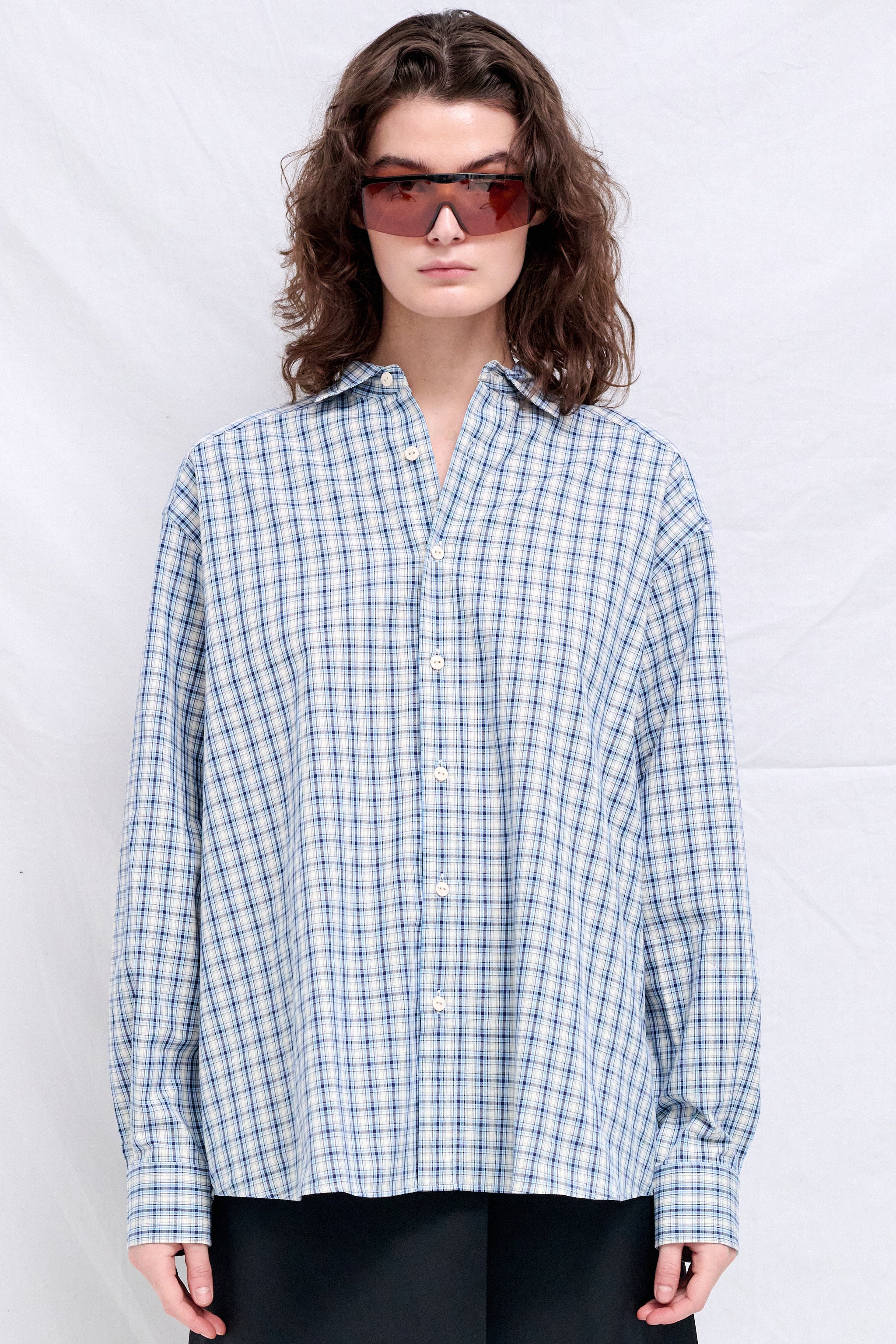 baserange☆Claude Shirt ブルーチェック シャツ М Blue Check Claude Shirt - Baserange – Assembly New York