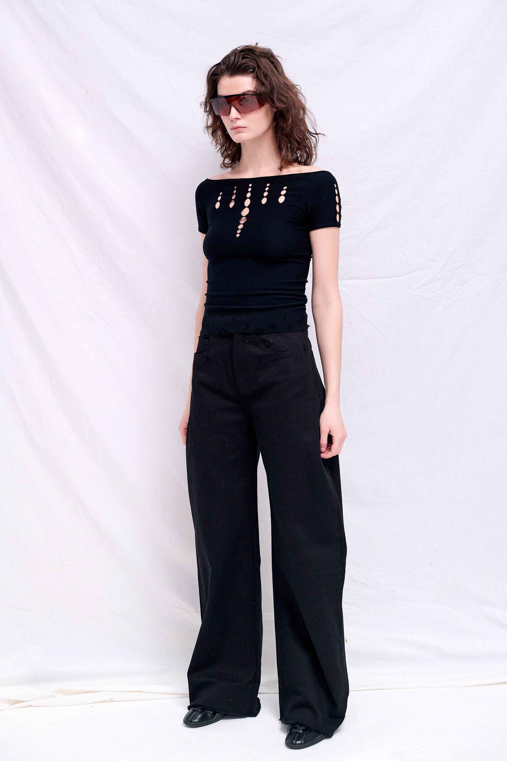 Onyx Cut Out Knit Shirt