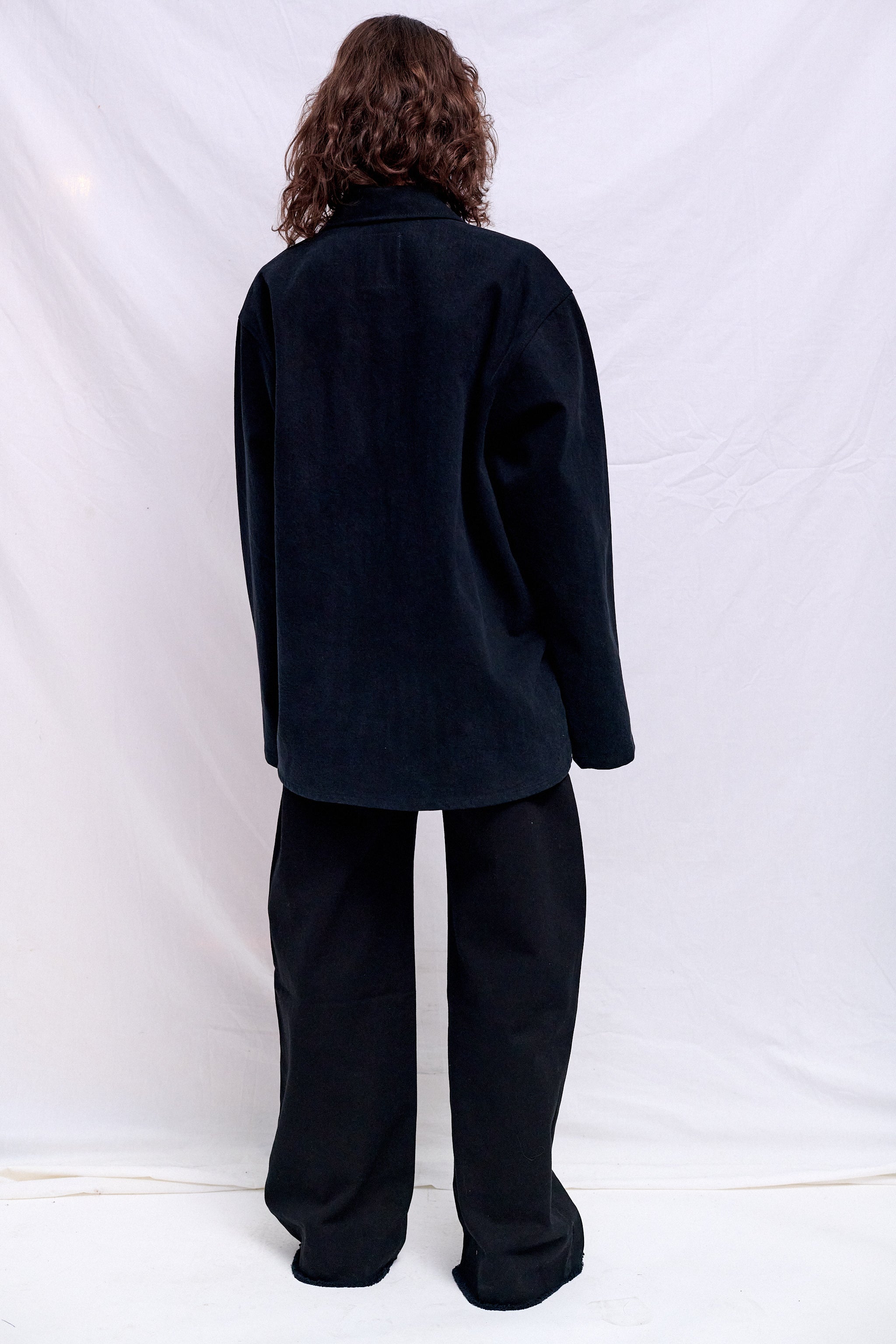 Black Denim Fireman Utility Jacket