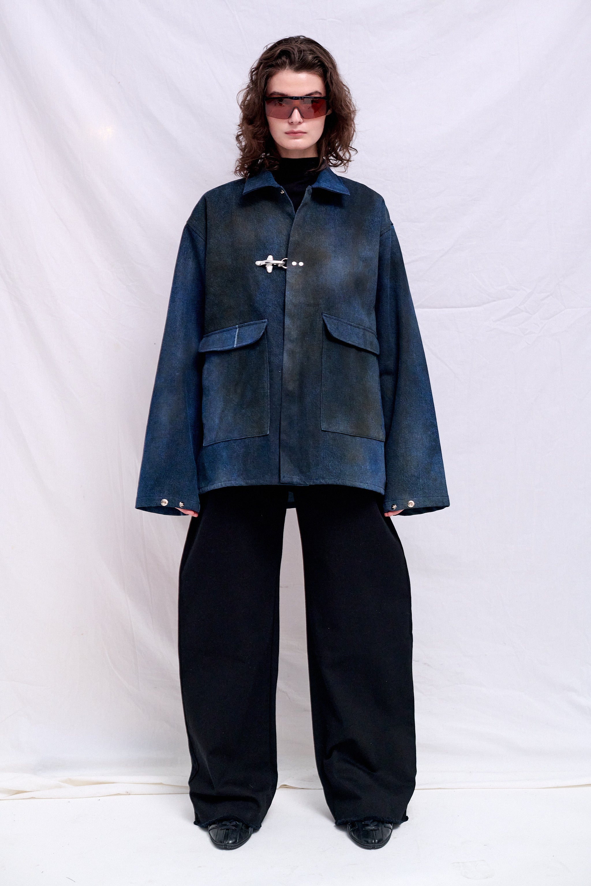 Dirty Indigo Denim Fireman Utility Jacket