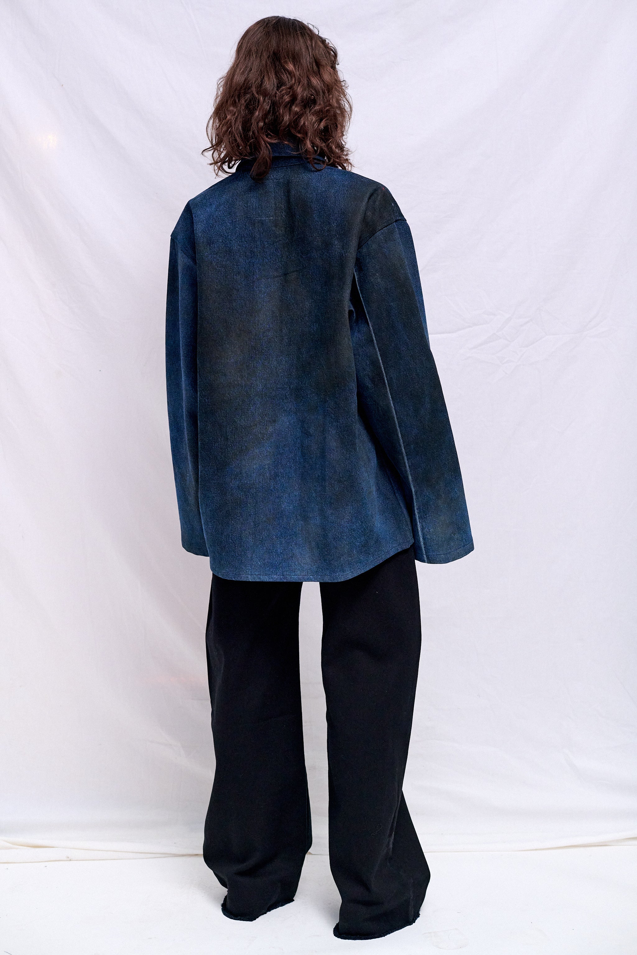 〜40s British Work Indigo Fireman Jacket Dirty Indigo Denim Fireman Utility Jacket - Assembly New York