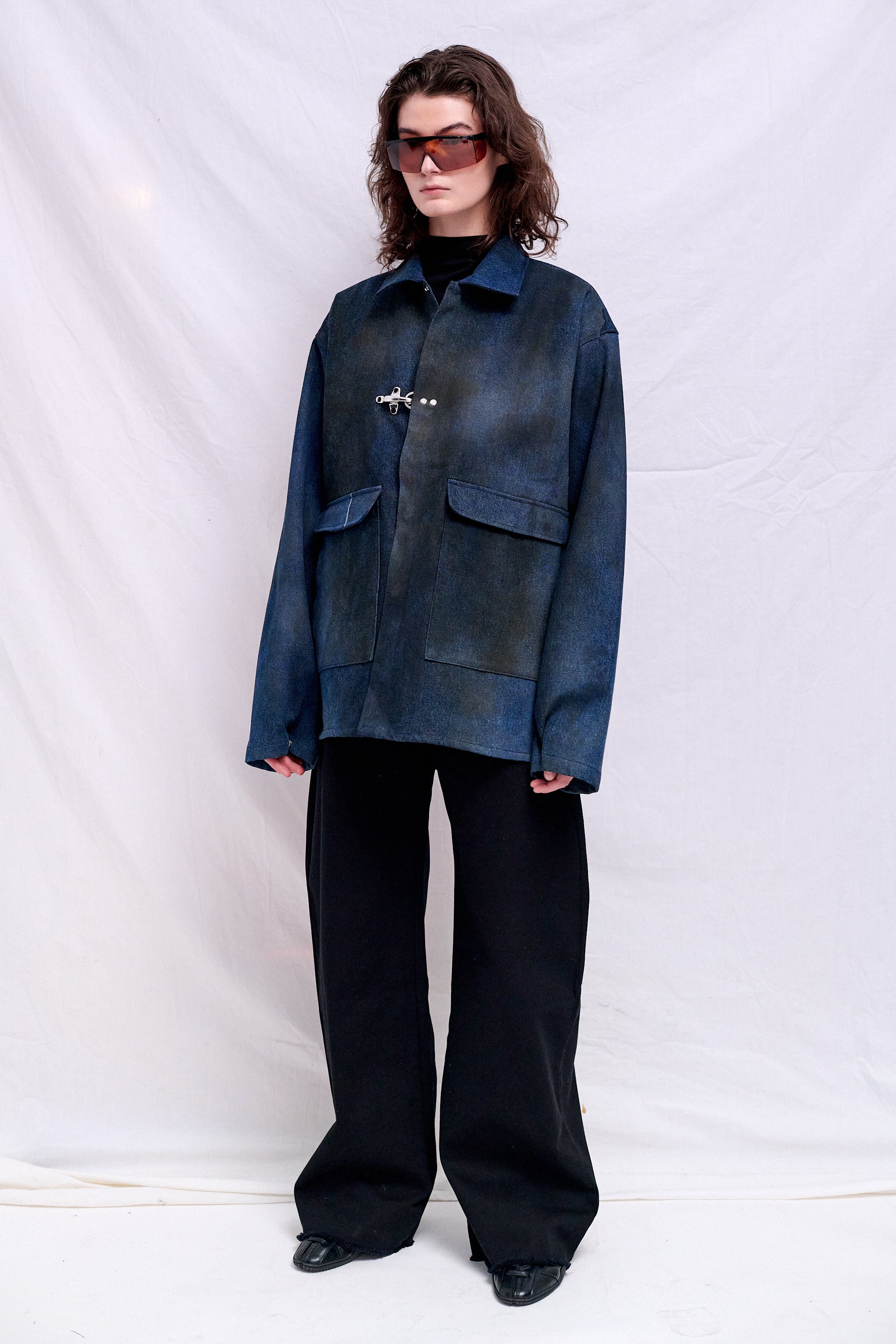 Dirty Indigo Denim Fireman Utility Jacket