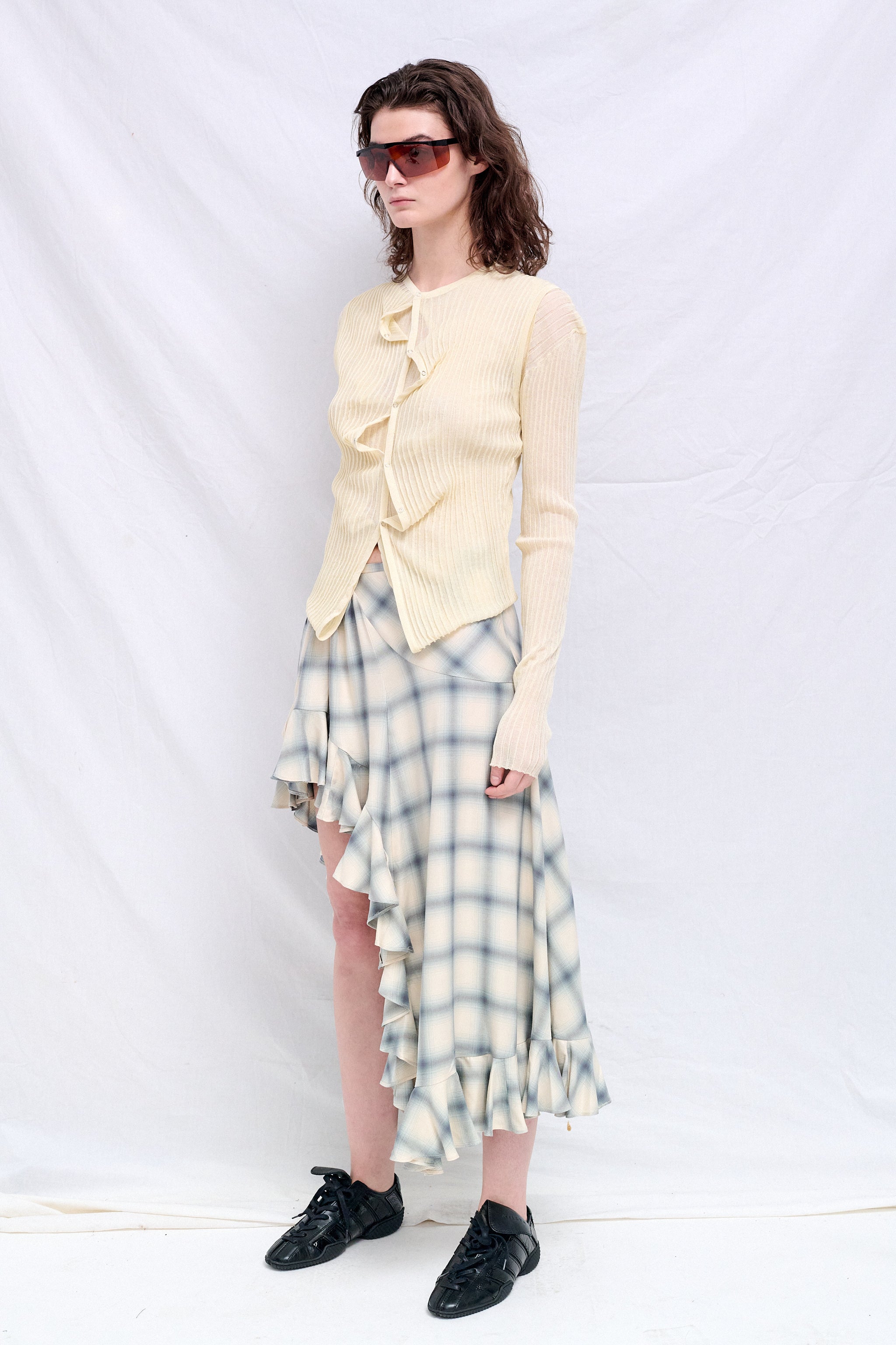 Cloudy Plaid Flannel Florist Skirt