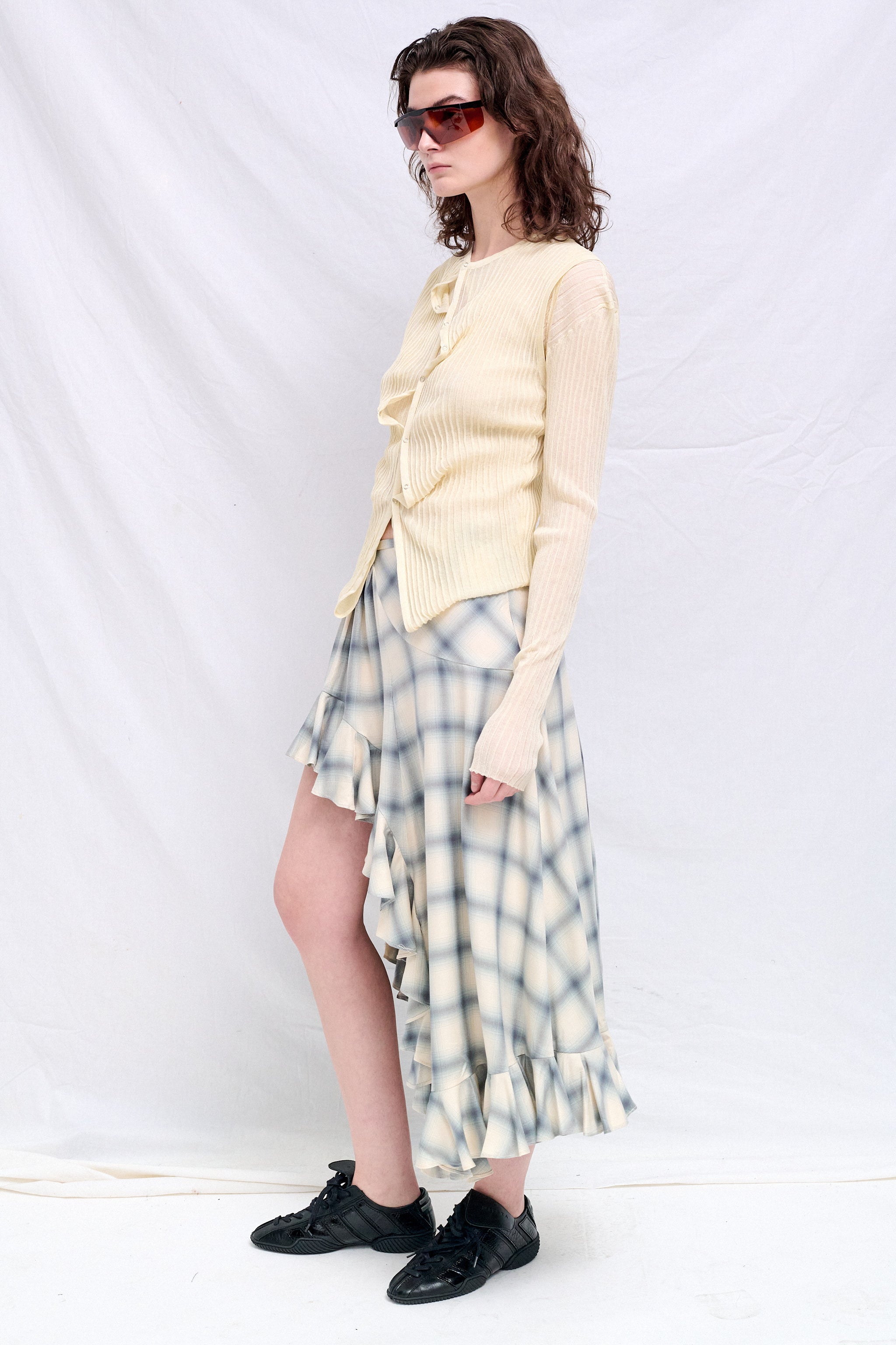 Cloudy Plaid Flannel Florist Skirt