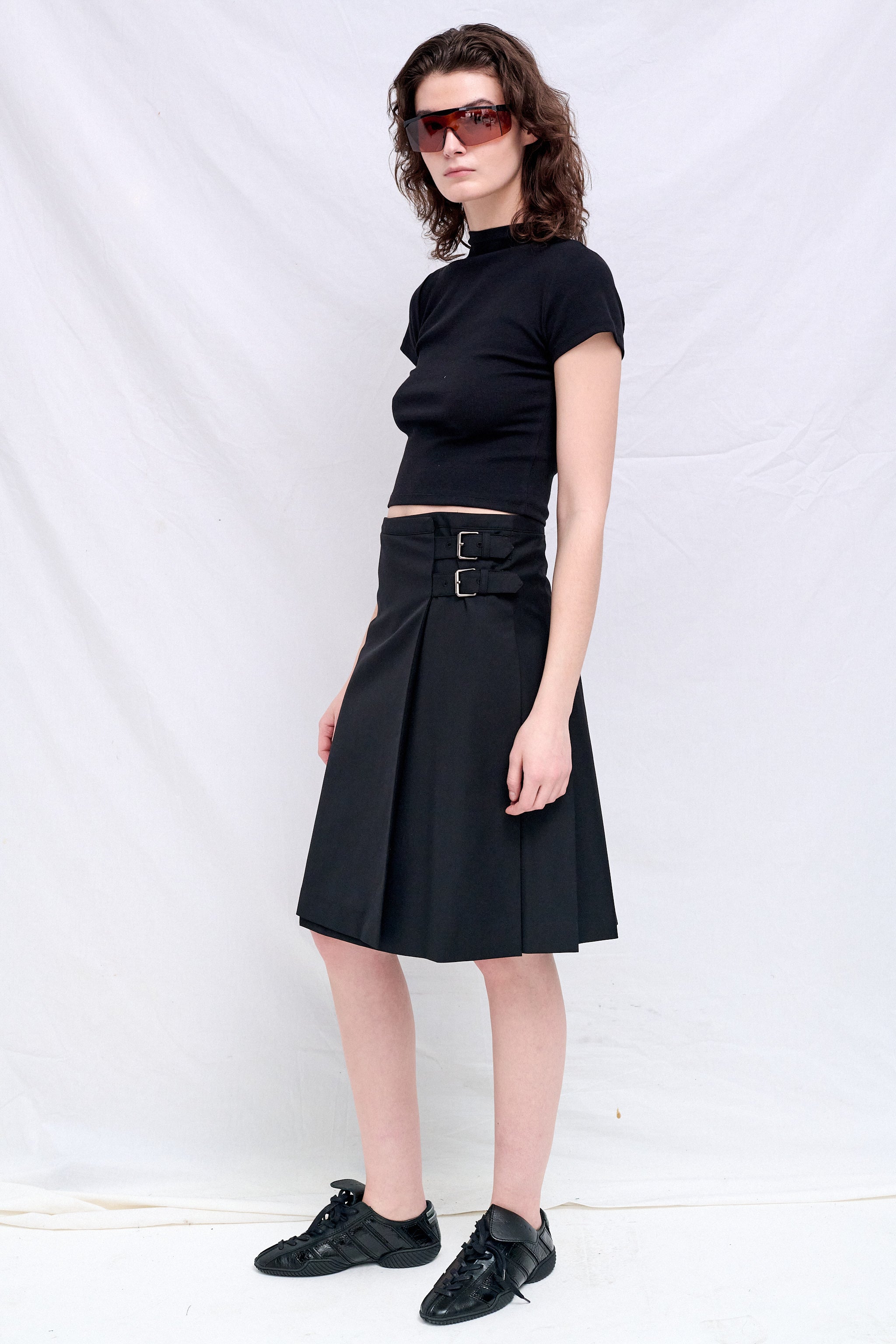 【DUNST/ダンスト】PLEATS MIDI SKIRT Black Pleats Midi Skirt - Dunst – Assembly New York
