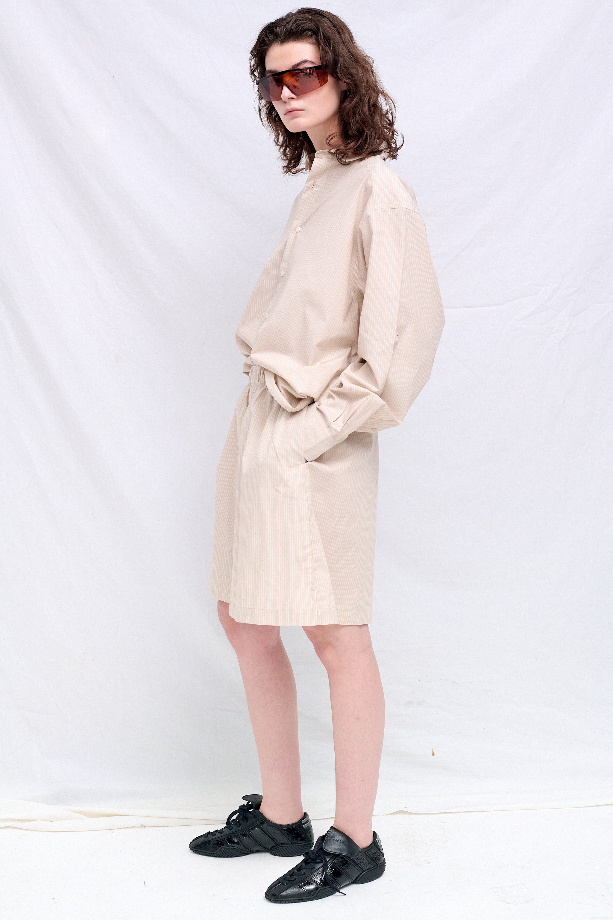 Brown Stripe Claude Shorts