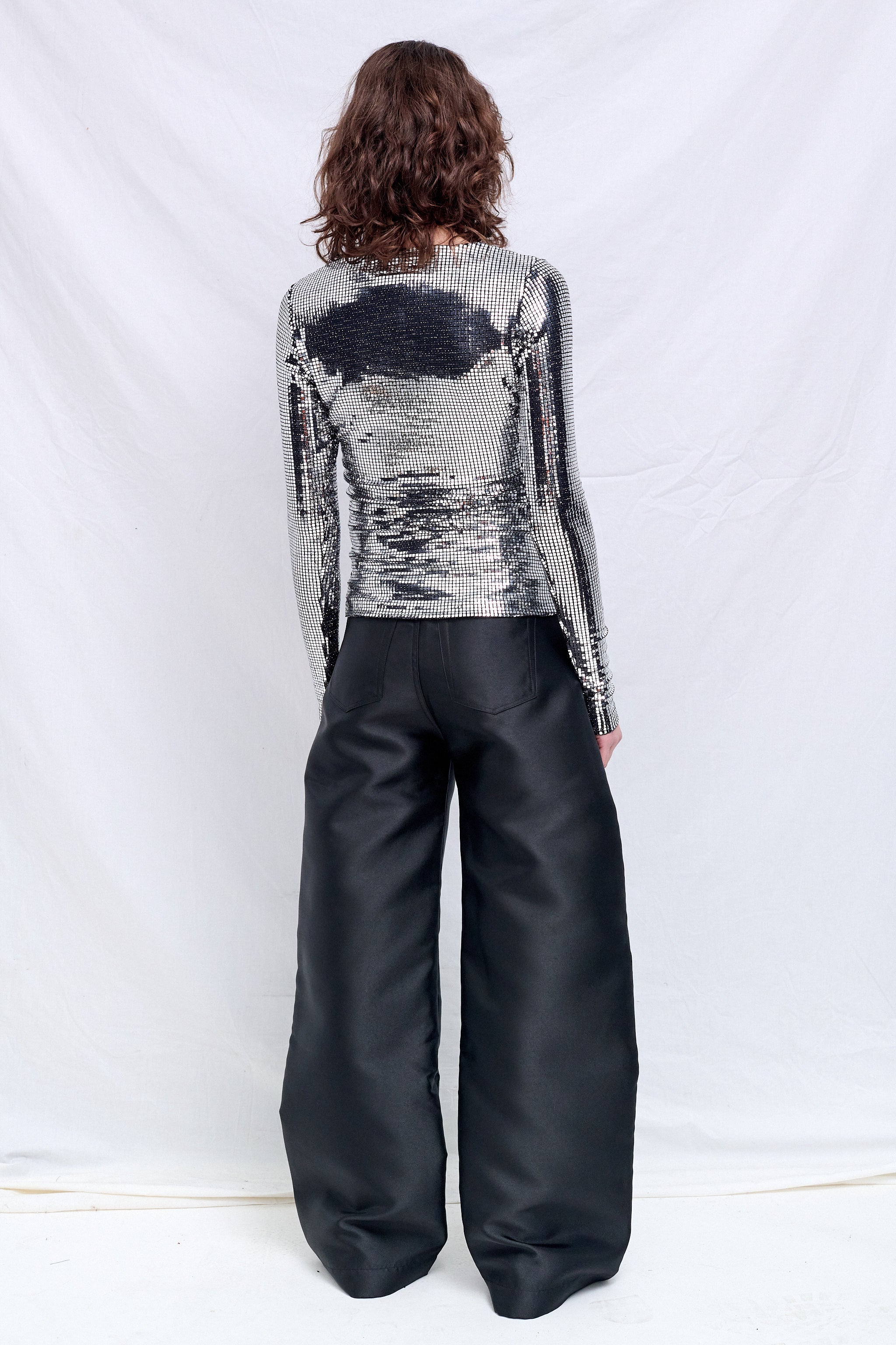 Silver Long-Sleeved Top