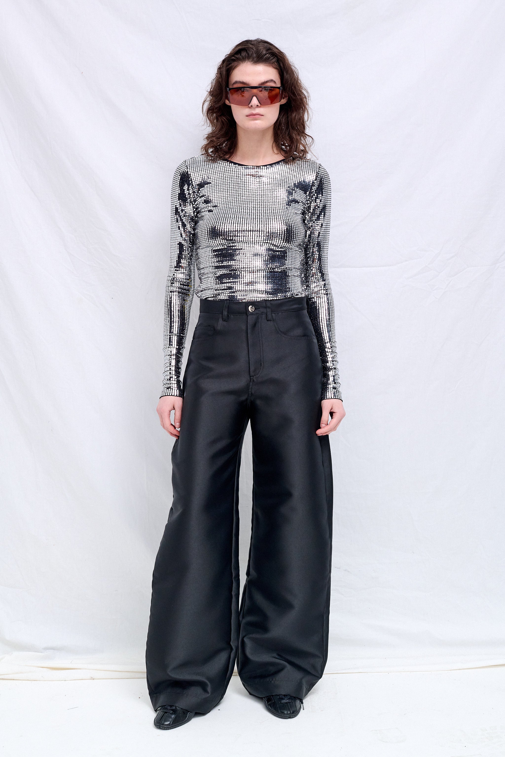 Silver Long-Sleeved Top