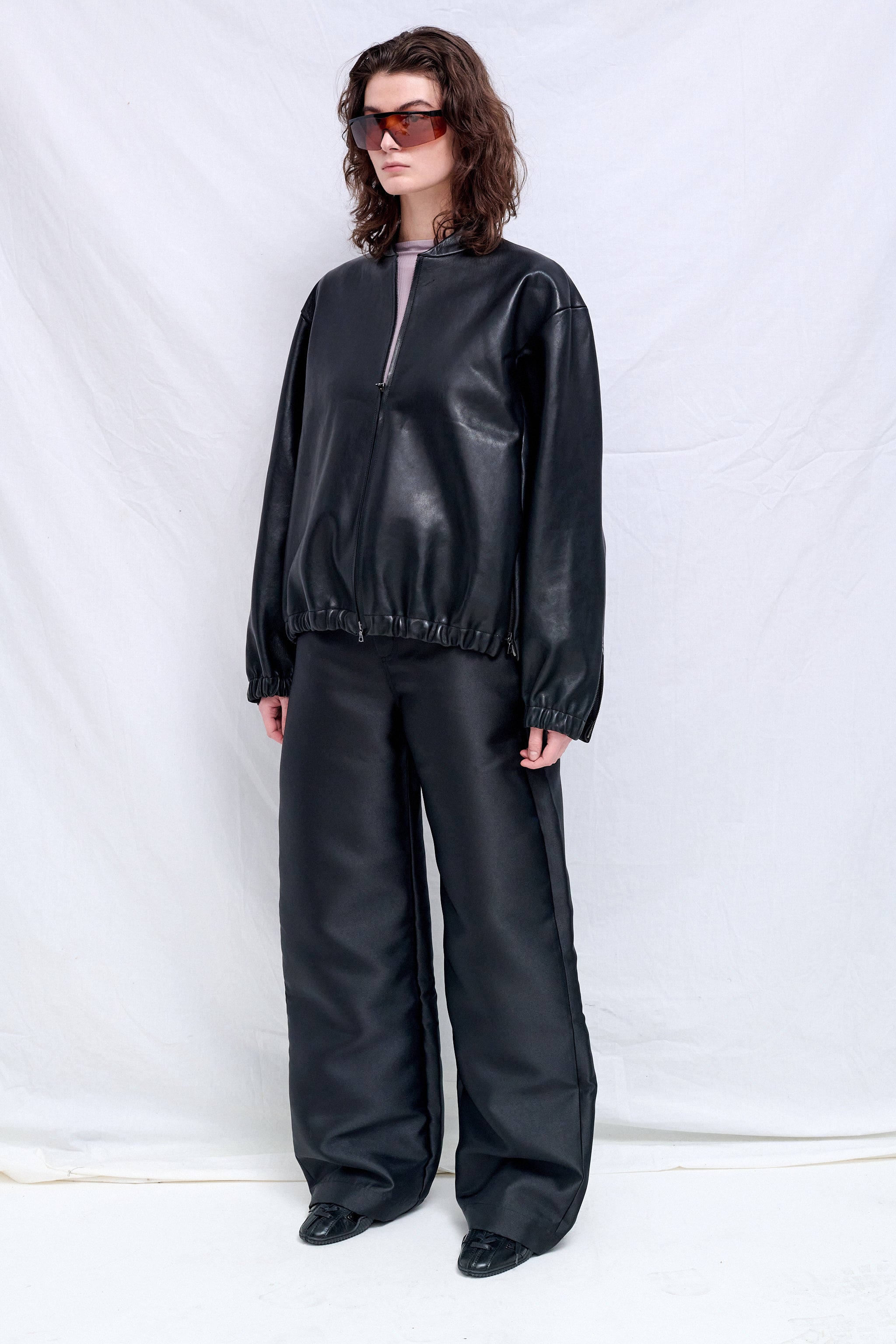 No.306 Black Leather Six Zipper Jacket - Gabriela Coll Garments