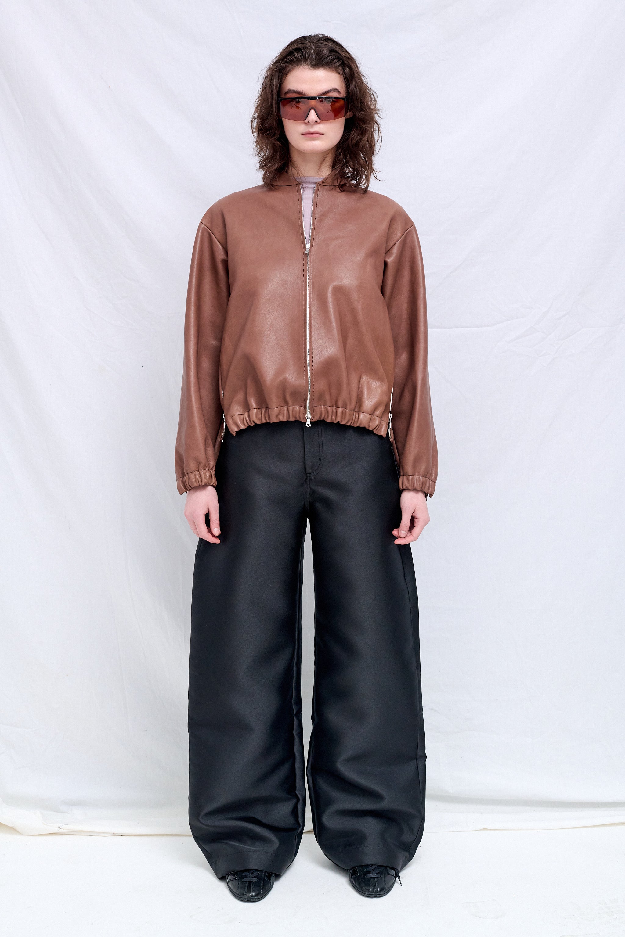 No.306 Brown Leather Six Zipper Jacket