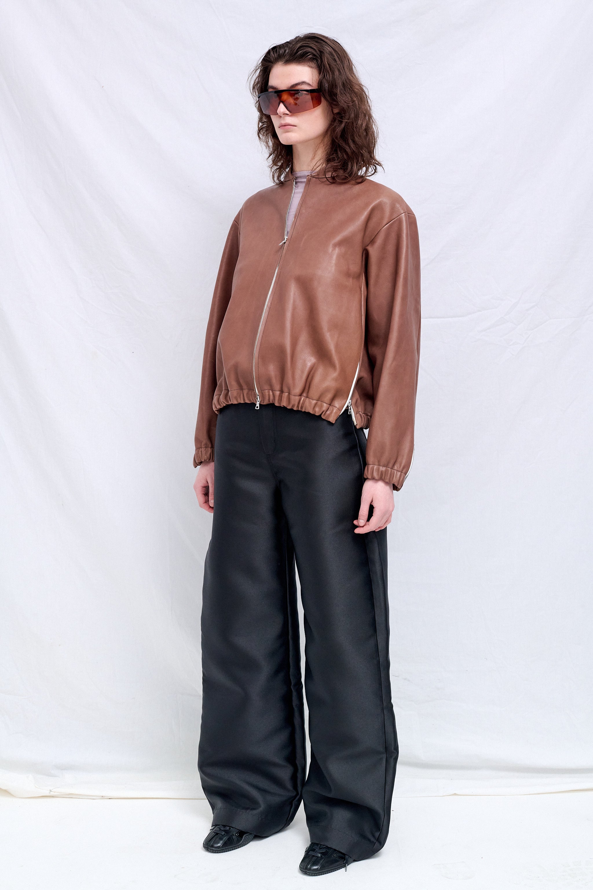 No.306 Brown Leather Six Zipper Jacket