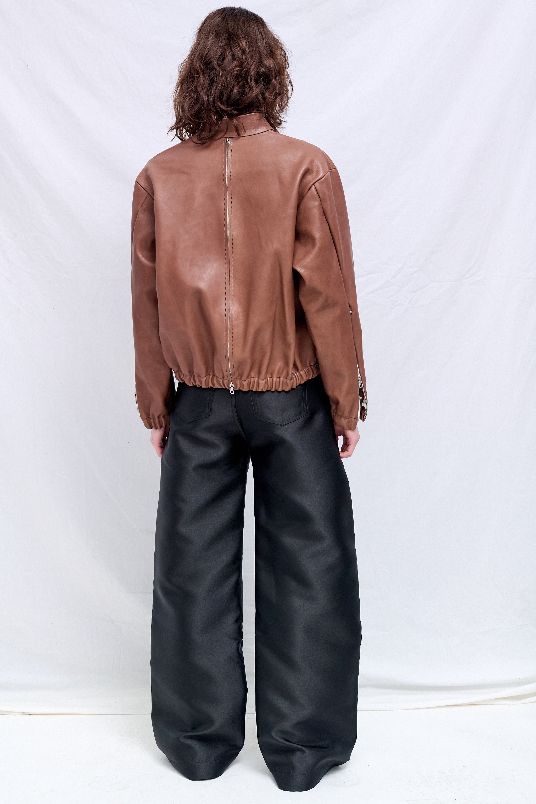 No.306 Brown Leather Six Zipper Jacket