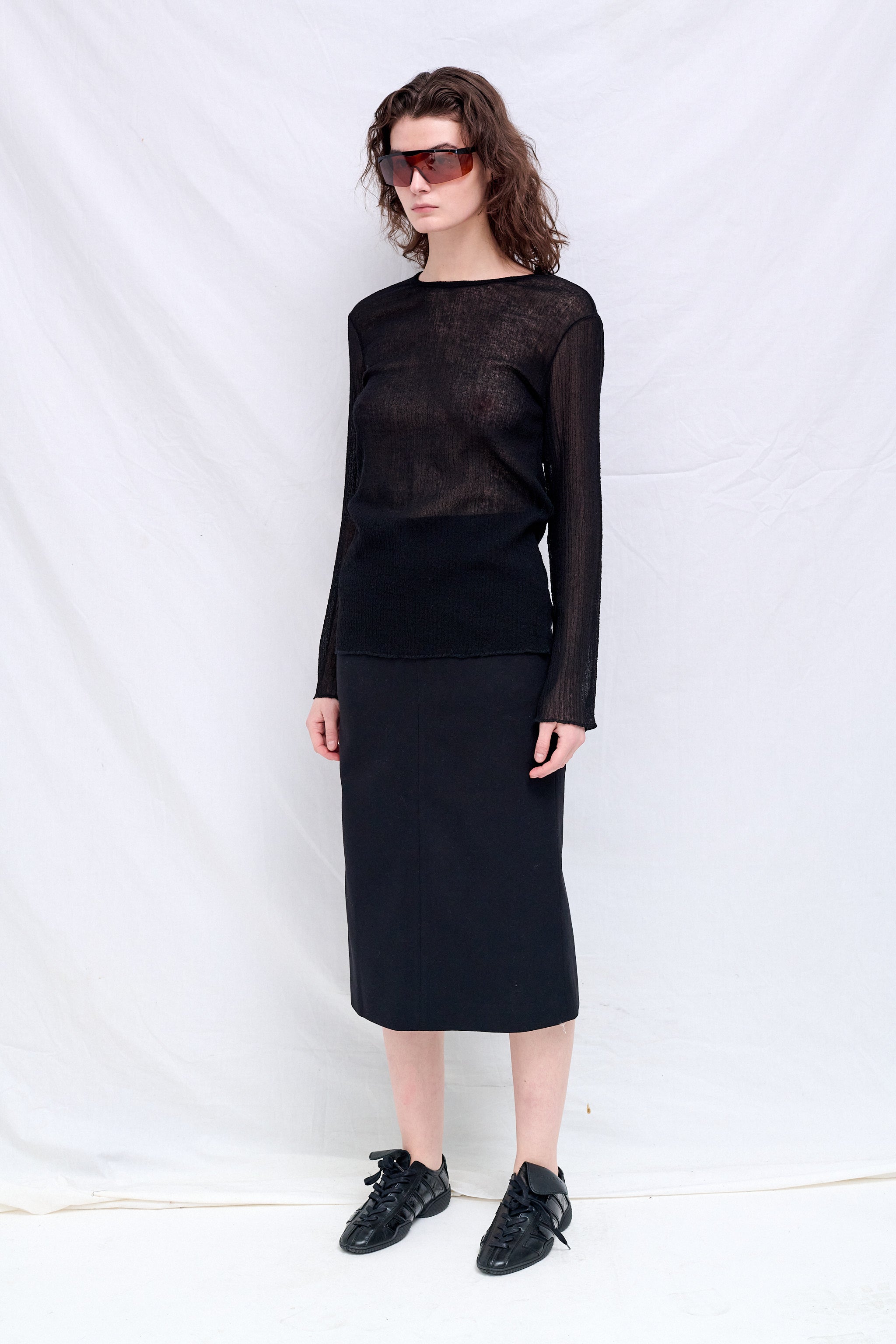 No.300 Black Rib Jersey Top - Gabriela Coll Garments – Assembly