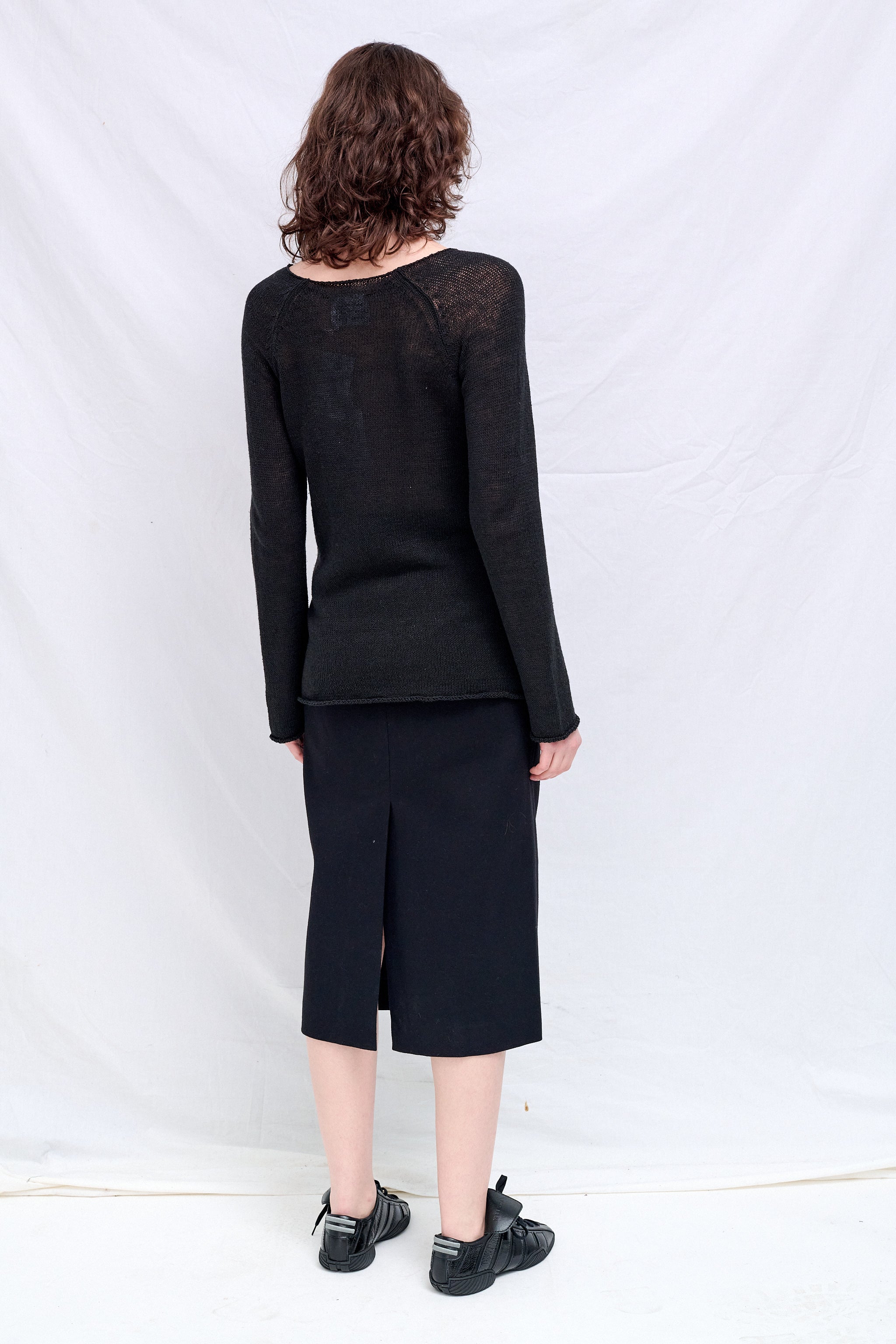 No.246 Black Hemp/Silk Yarn Jumper