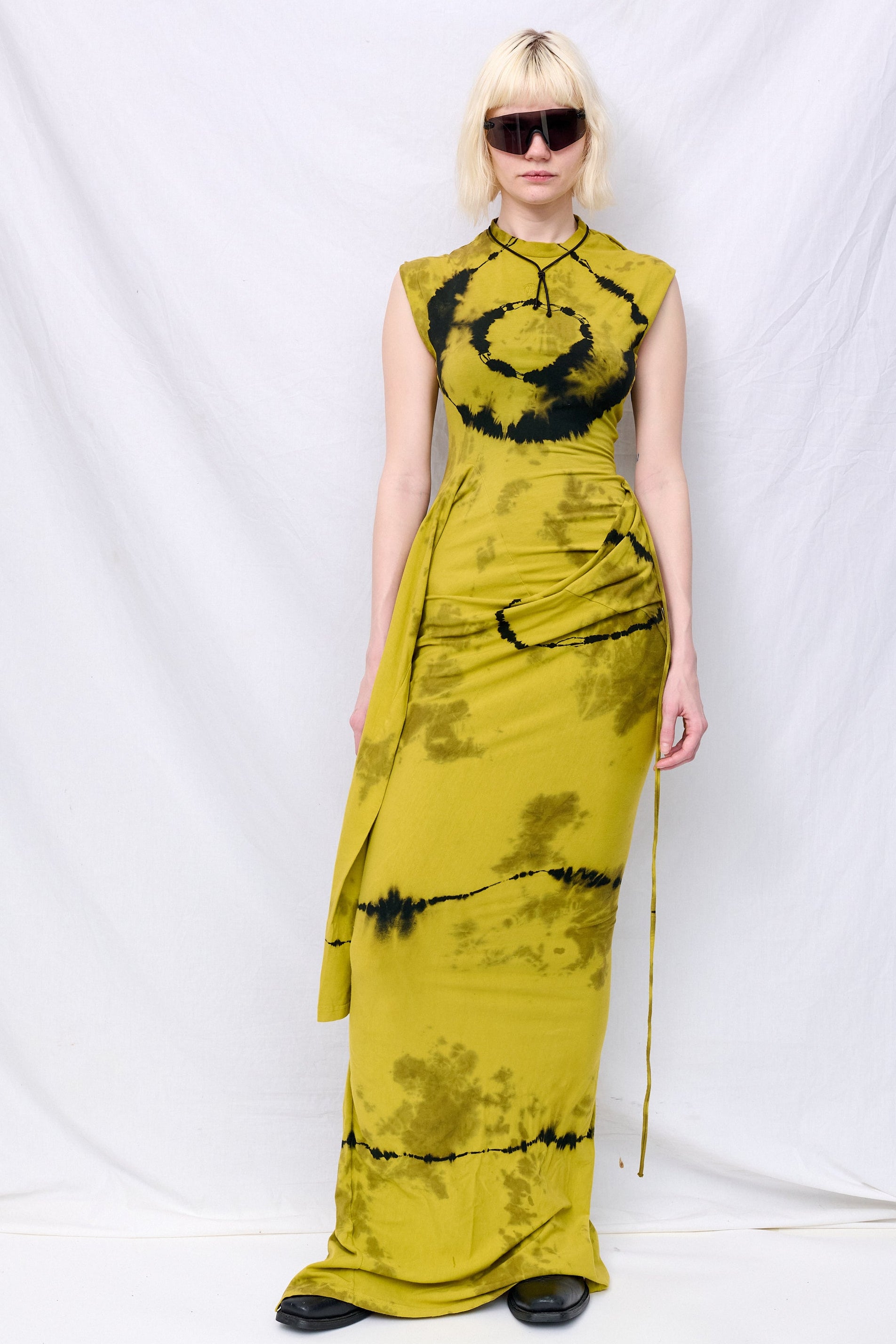 Tie Dye Shifted Sleeve Gown