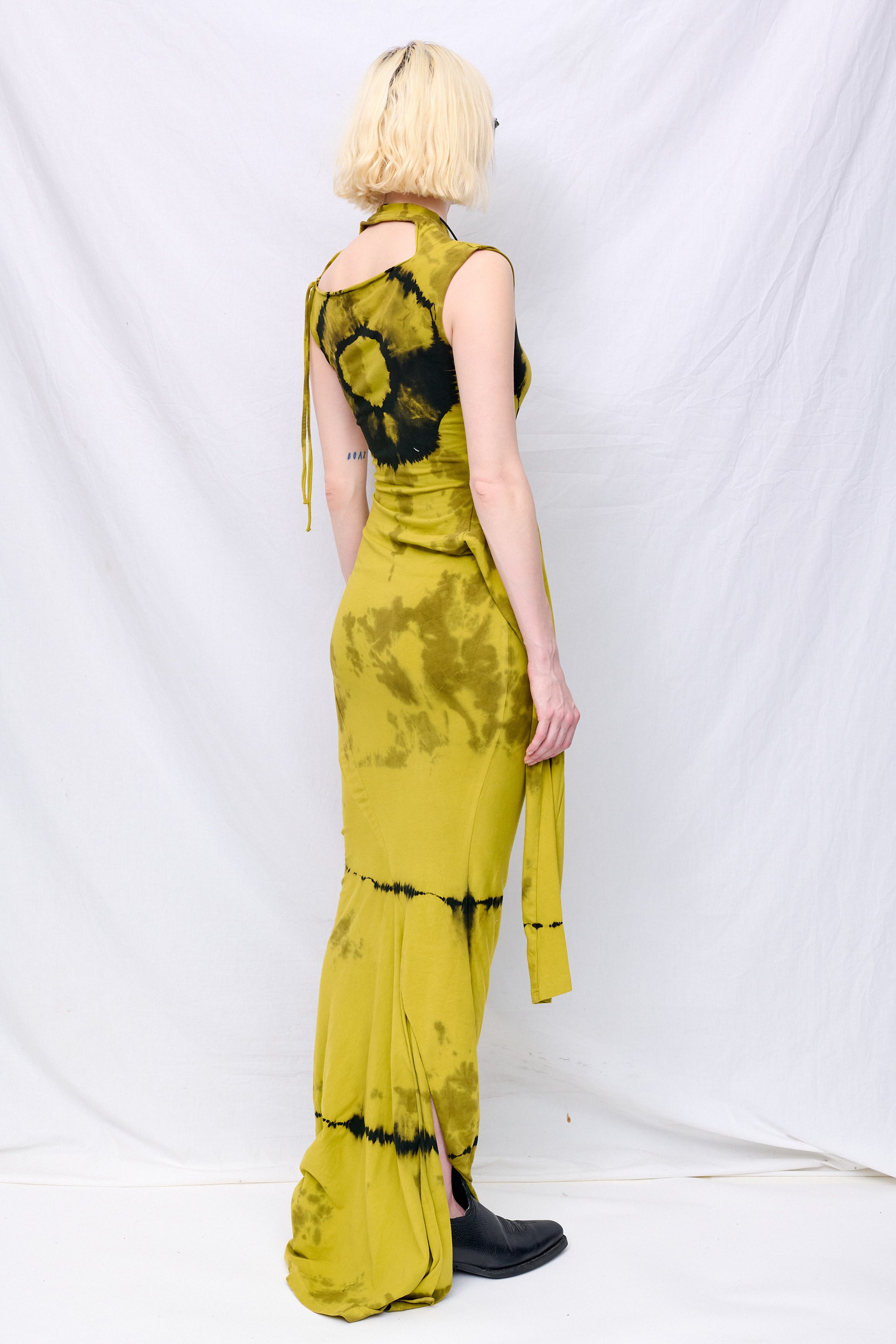 Tie Dye Shifted Sleeve Gown