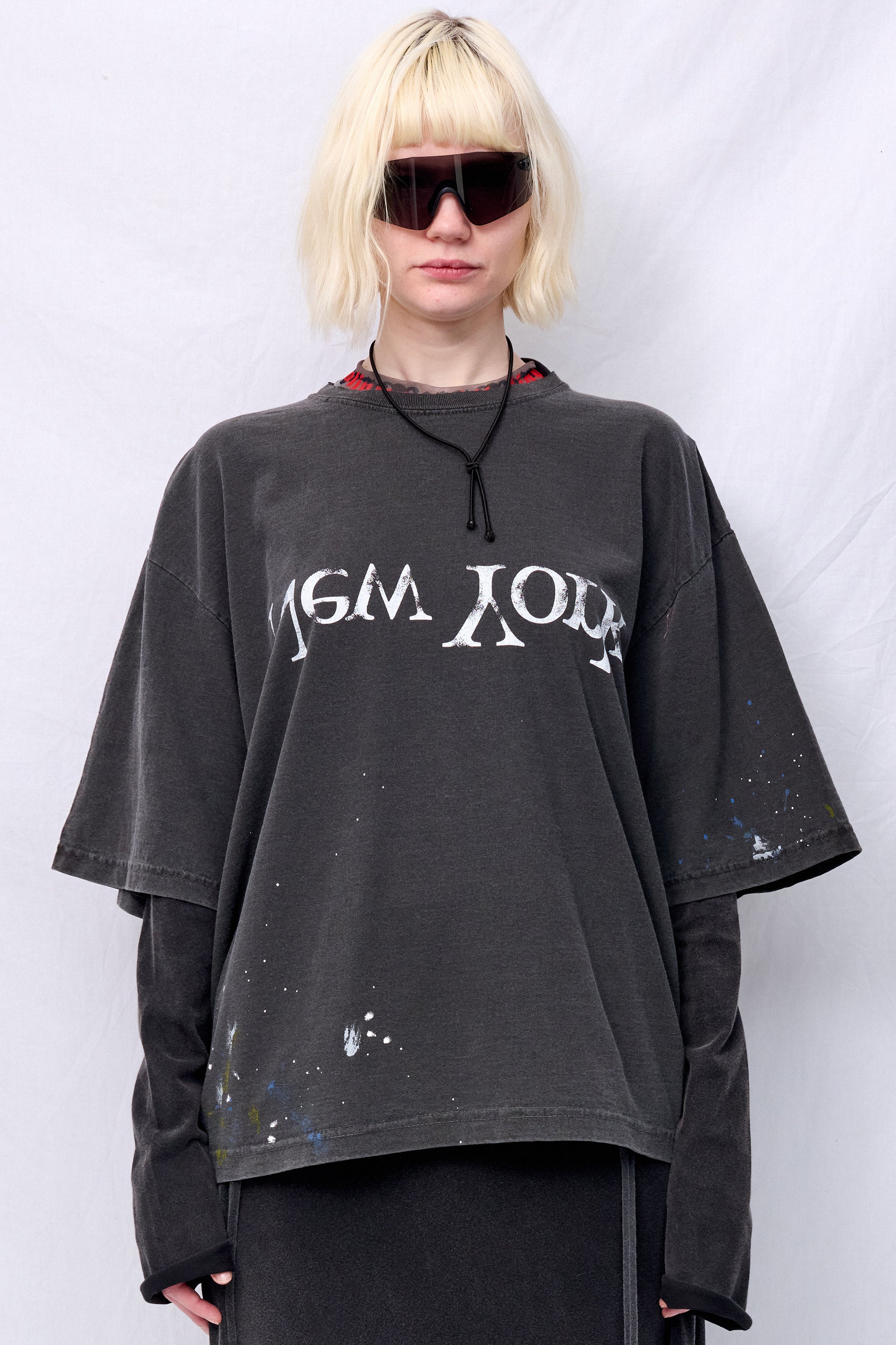 Black Painted New York Logo T-Shirt - Assembly New York