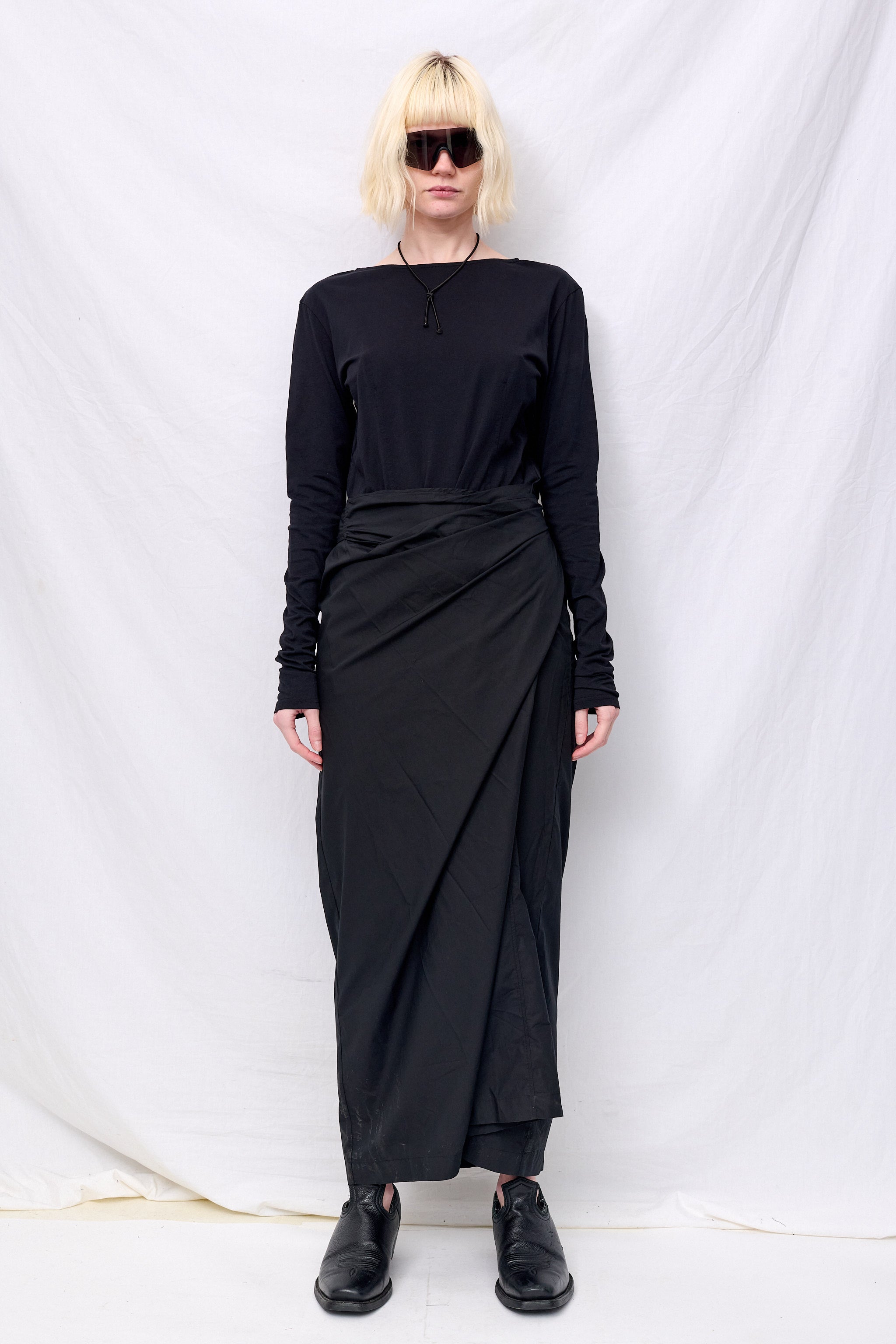Void Black Clean Jersey Twisted Dress