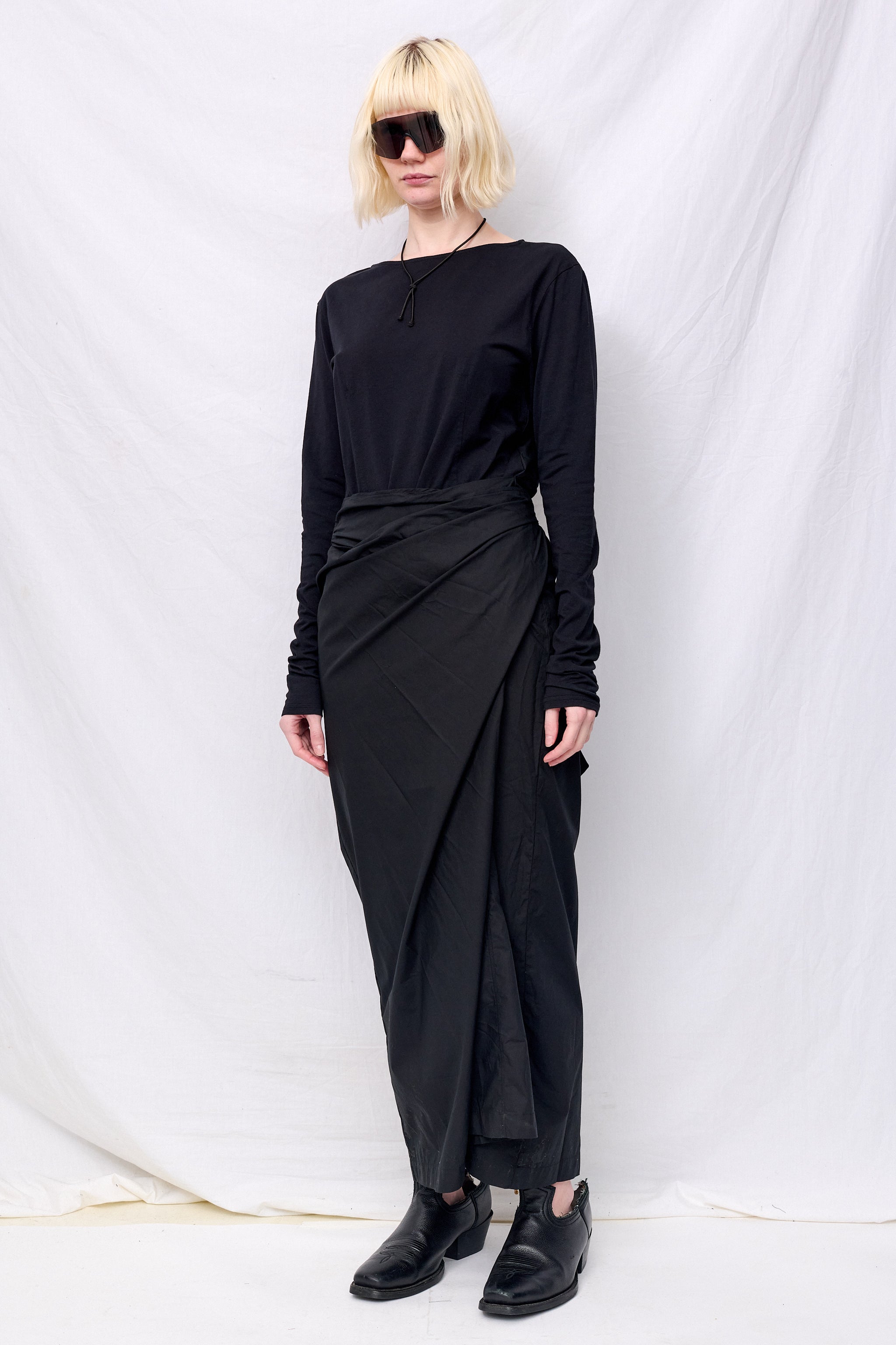 Void Black Clean Jersey Twisted Dress