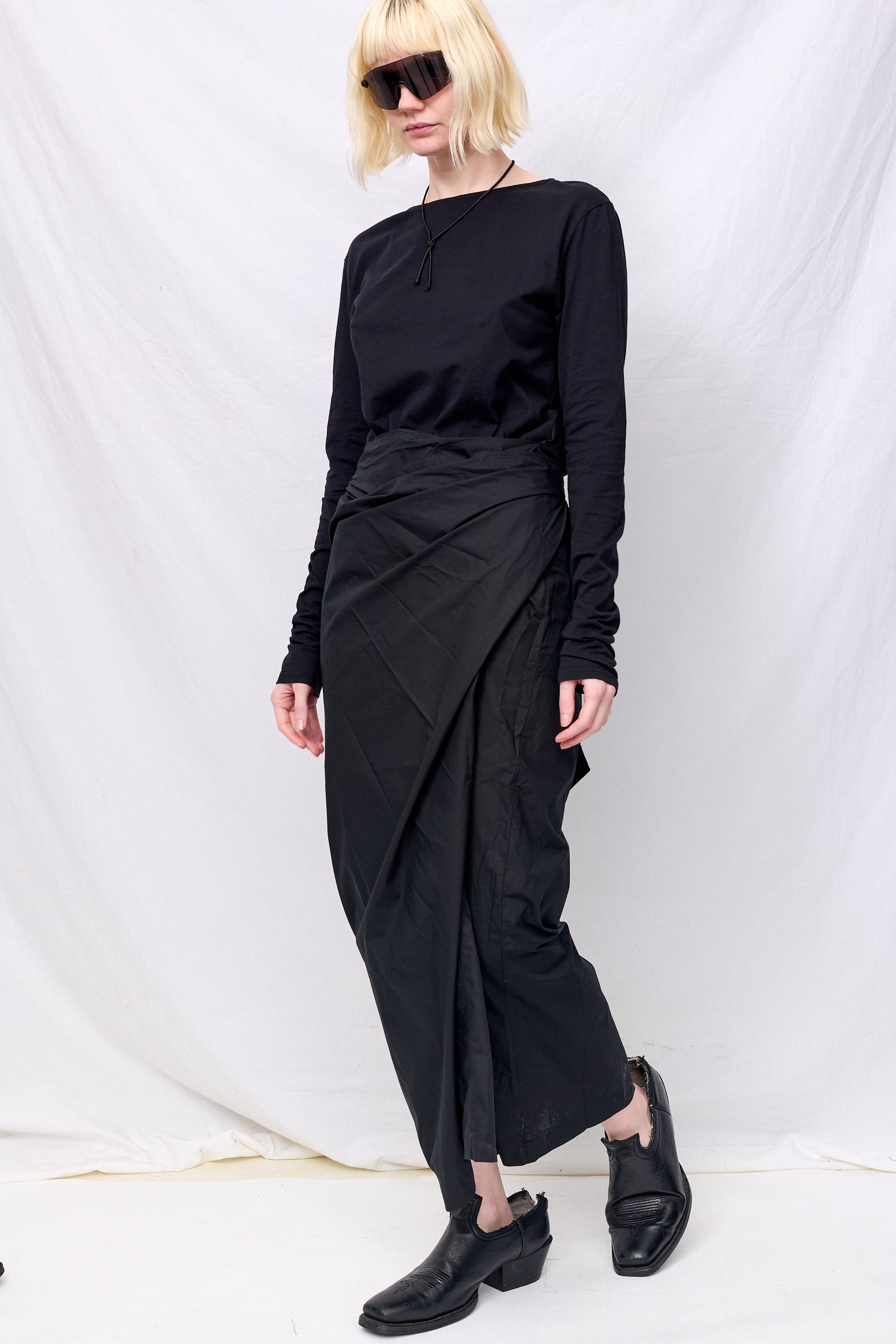 Void Black Clean Jersey Twisted Dress