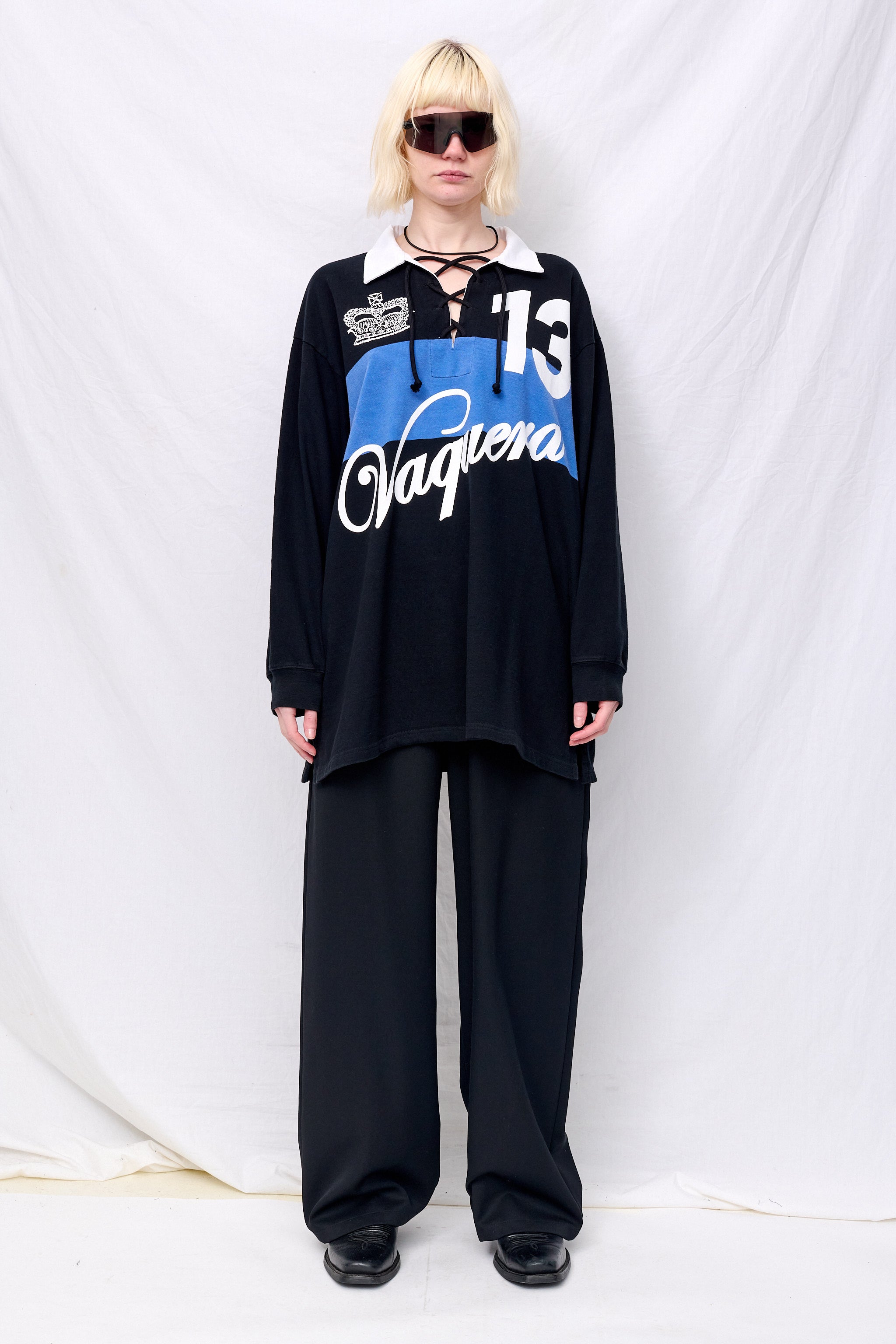 Black Blue Rugby Shirt Knit