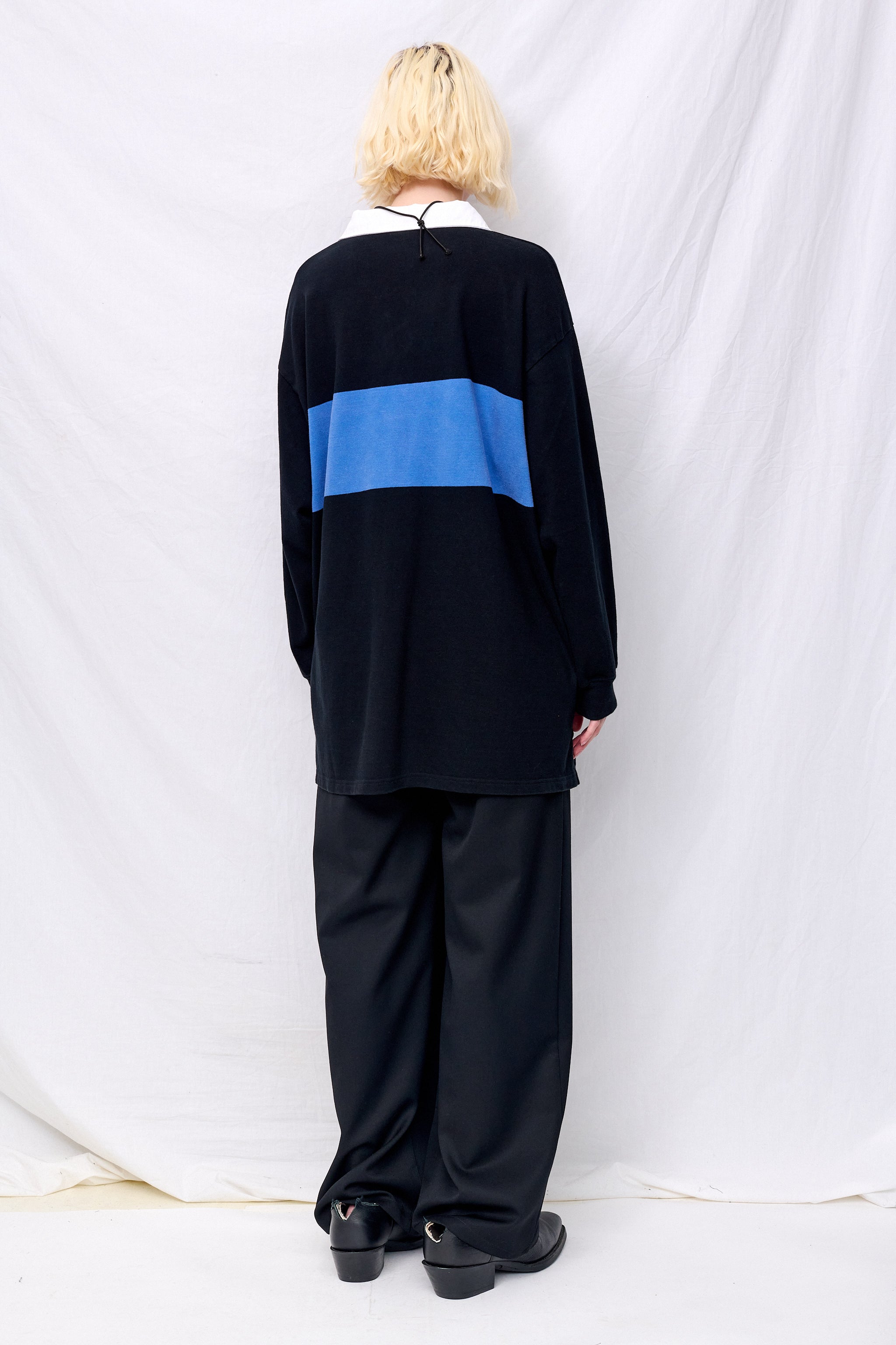 Black Blue Rugby Shirt Knit