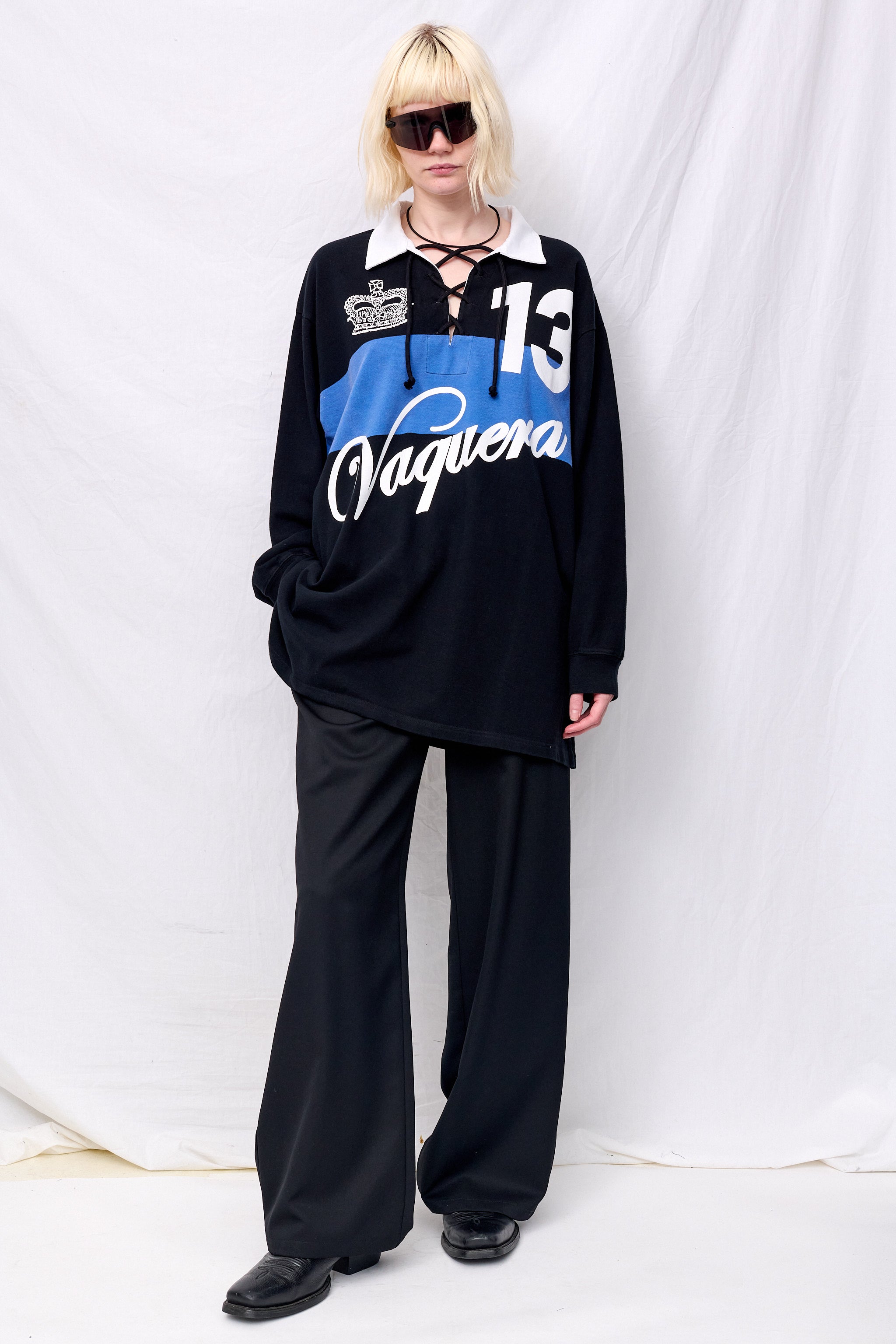 Black Blue Rugby Shirt Knit