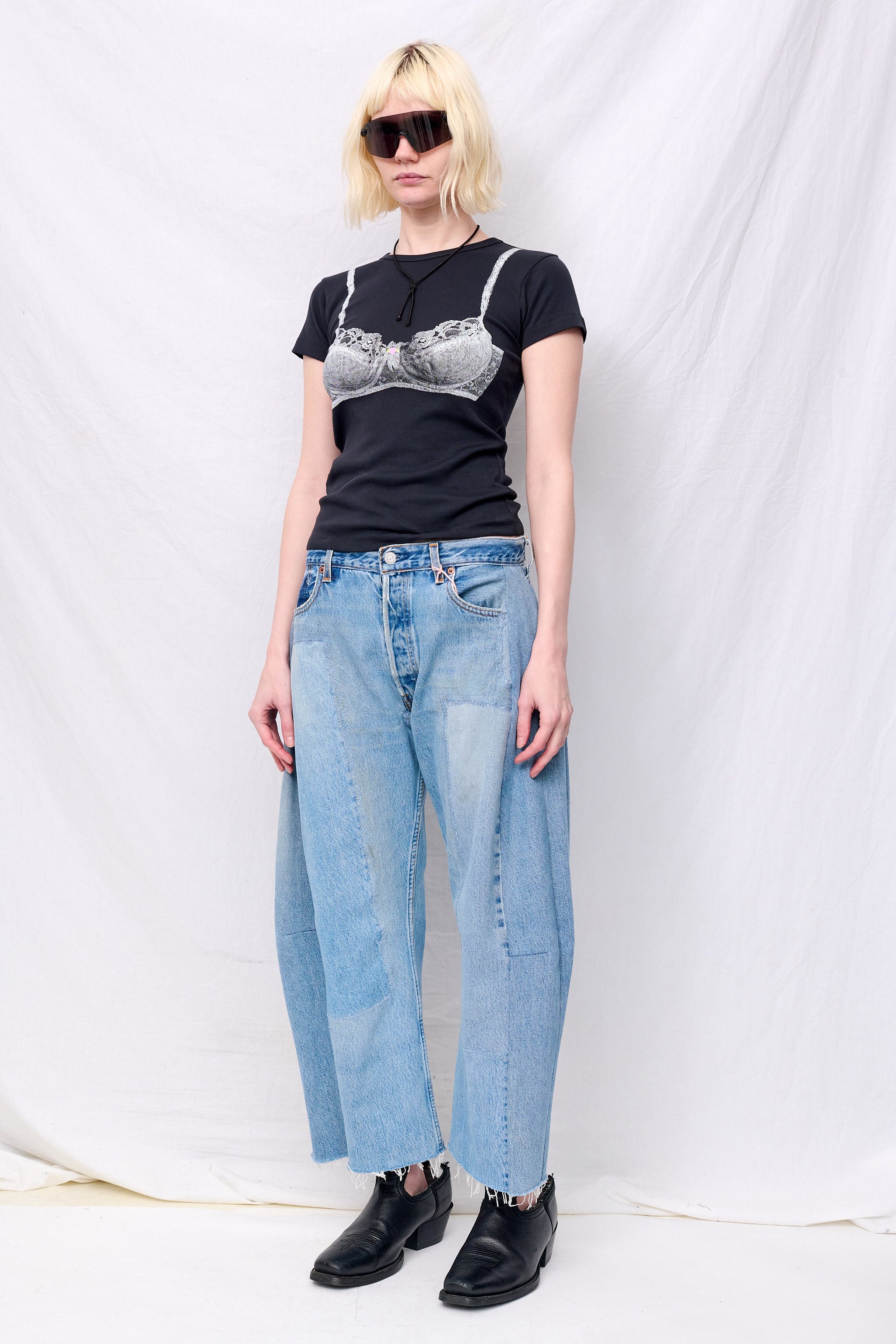 Washed Black Bra Baby Tee Knit