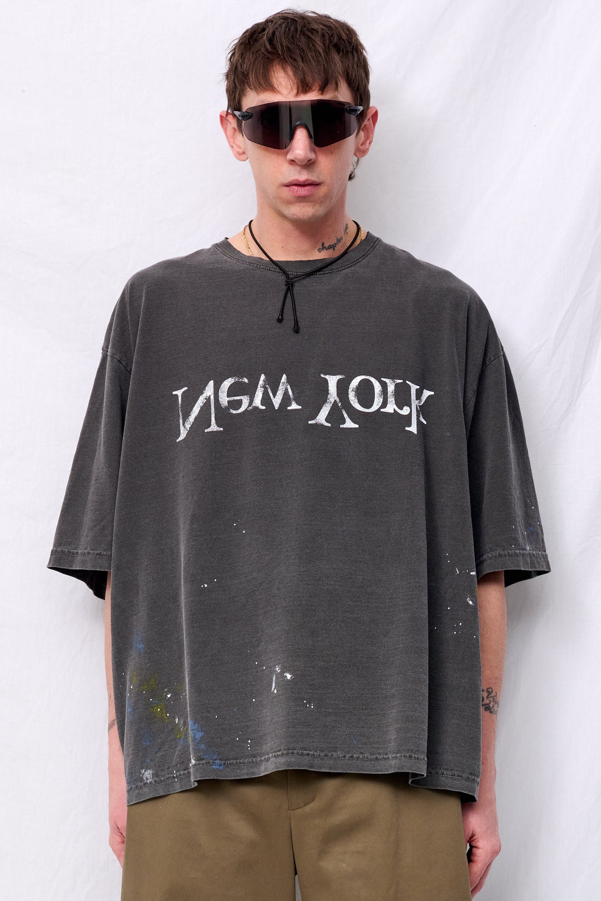 Black Painted New York Logo T-Shirt - Assembly New York