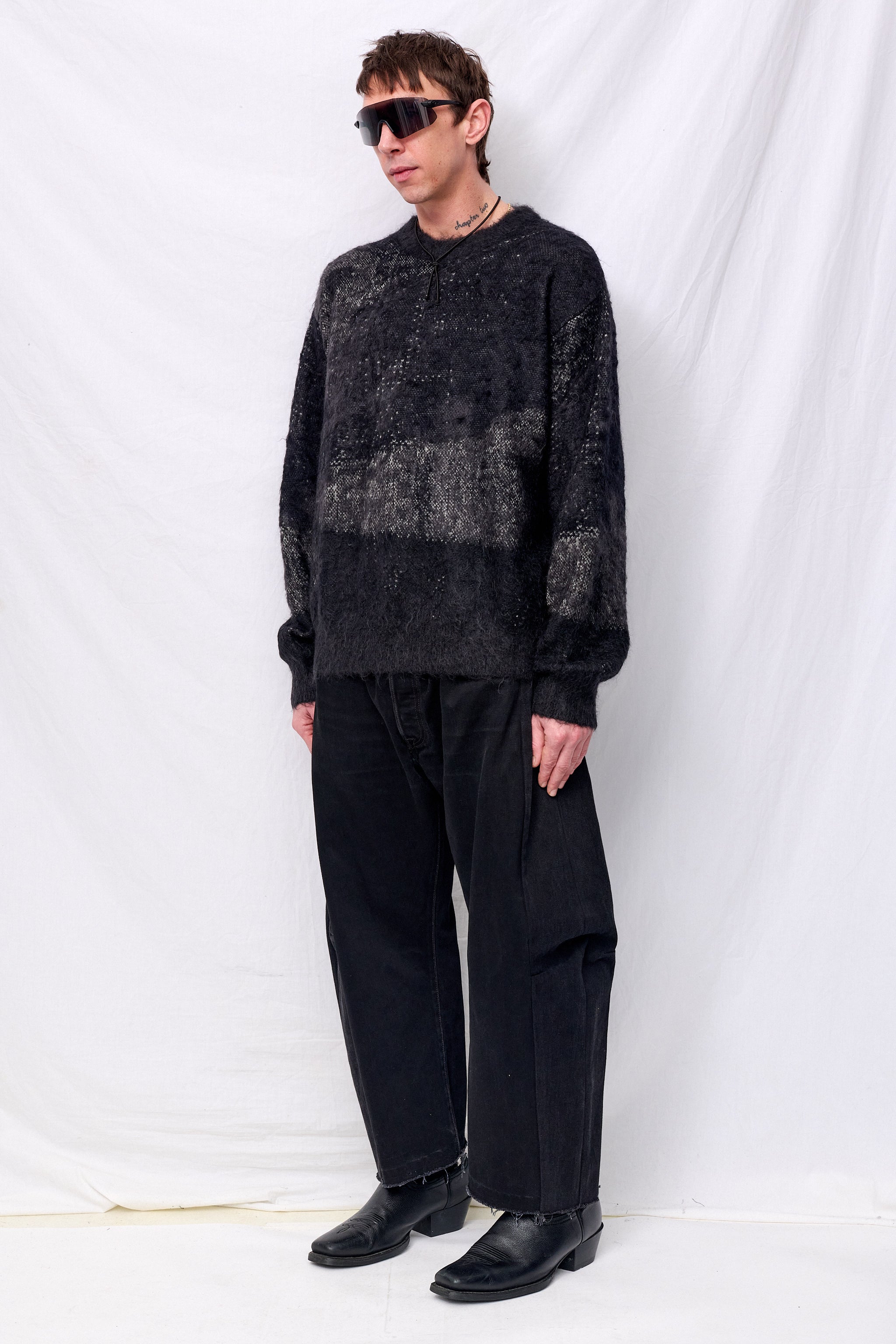 Black Abstract Jaquard Mohair Sweater