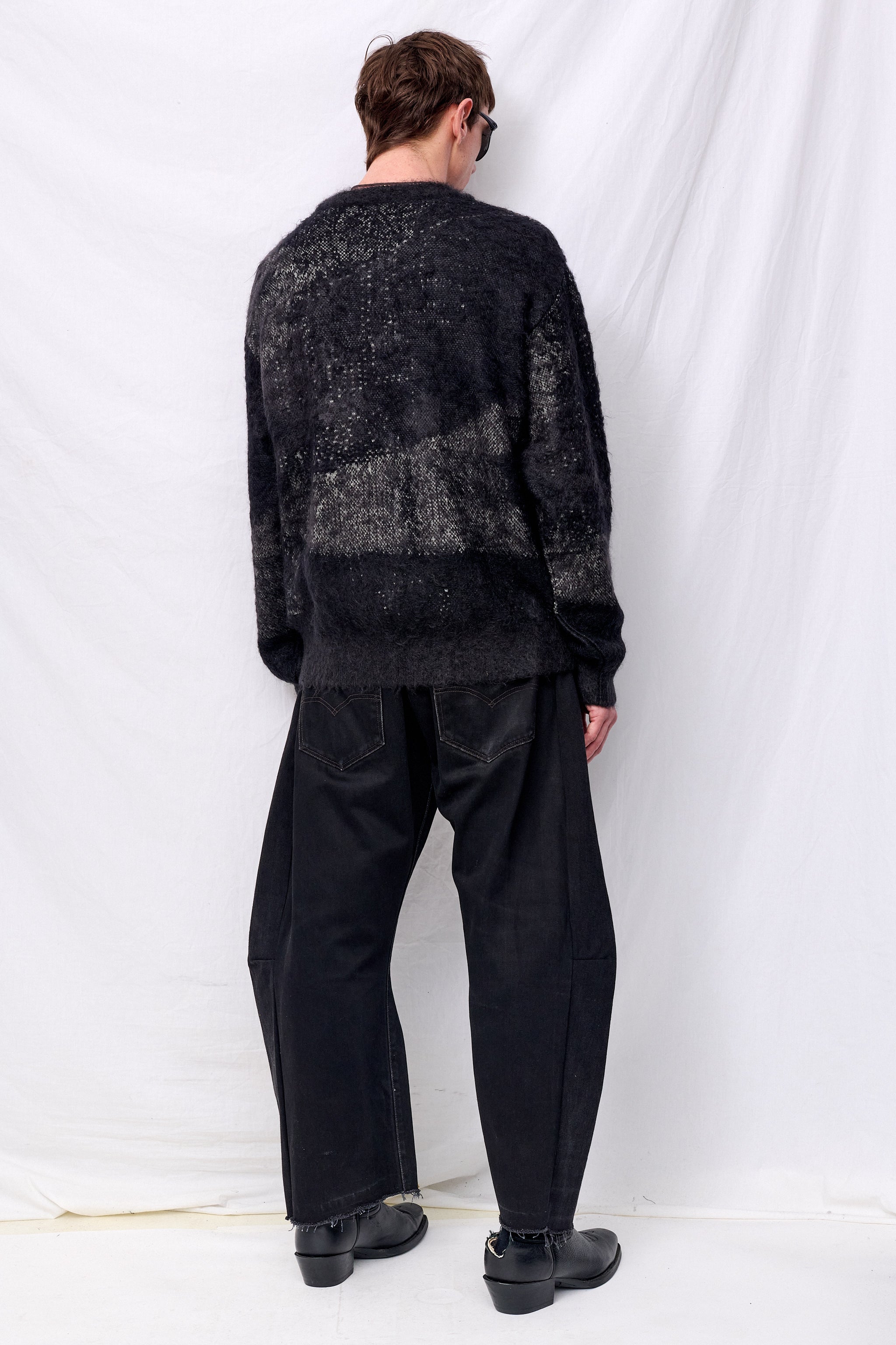 Black Abstract Jaquard Mohair Sweater