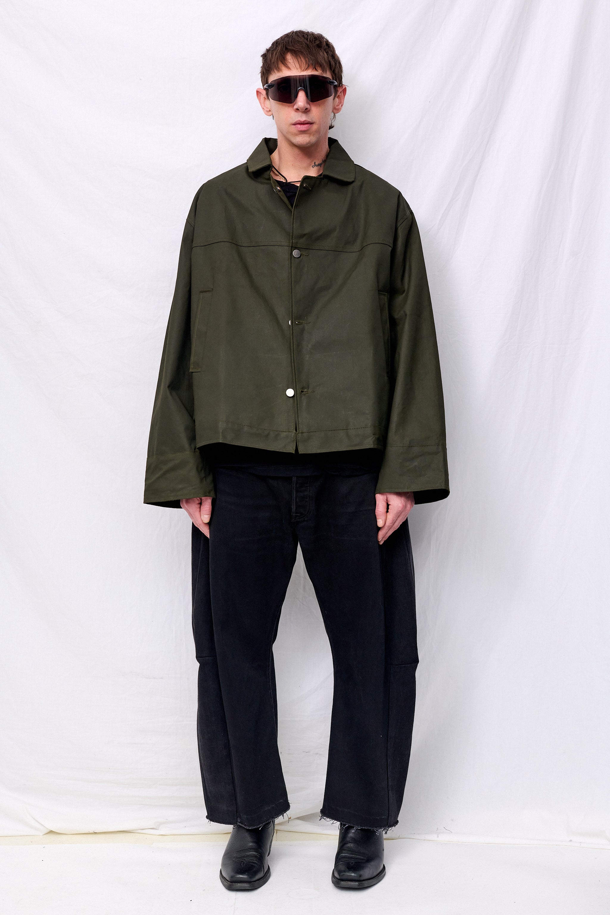 Green Wax Fireman Box Jacket