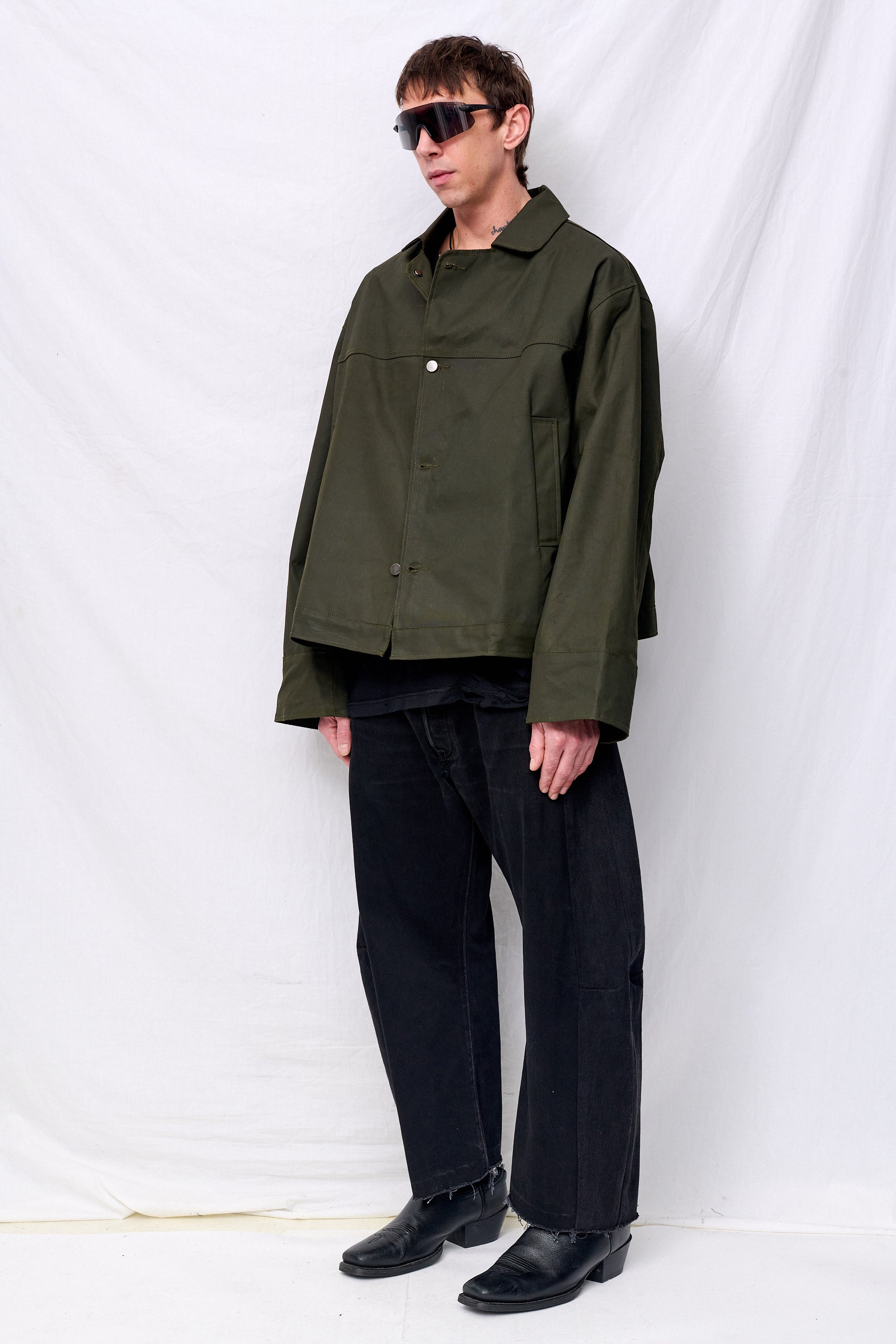 Green Wax Fireman Box Jacket