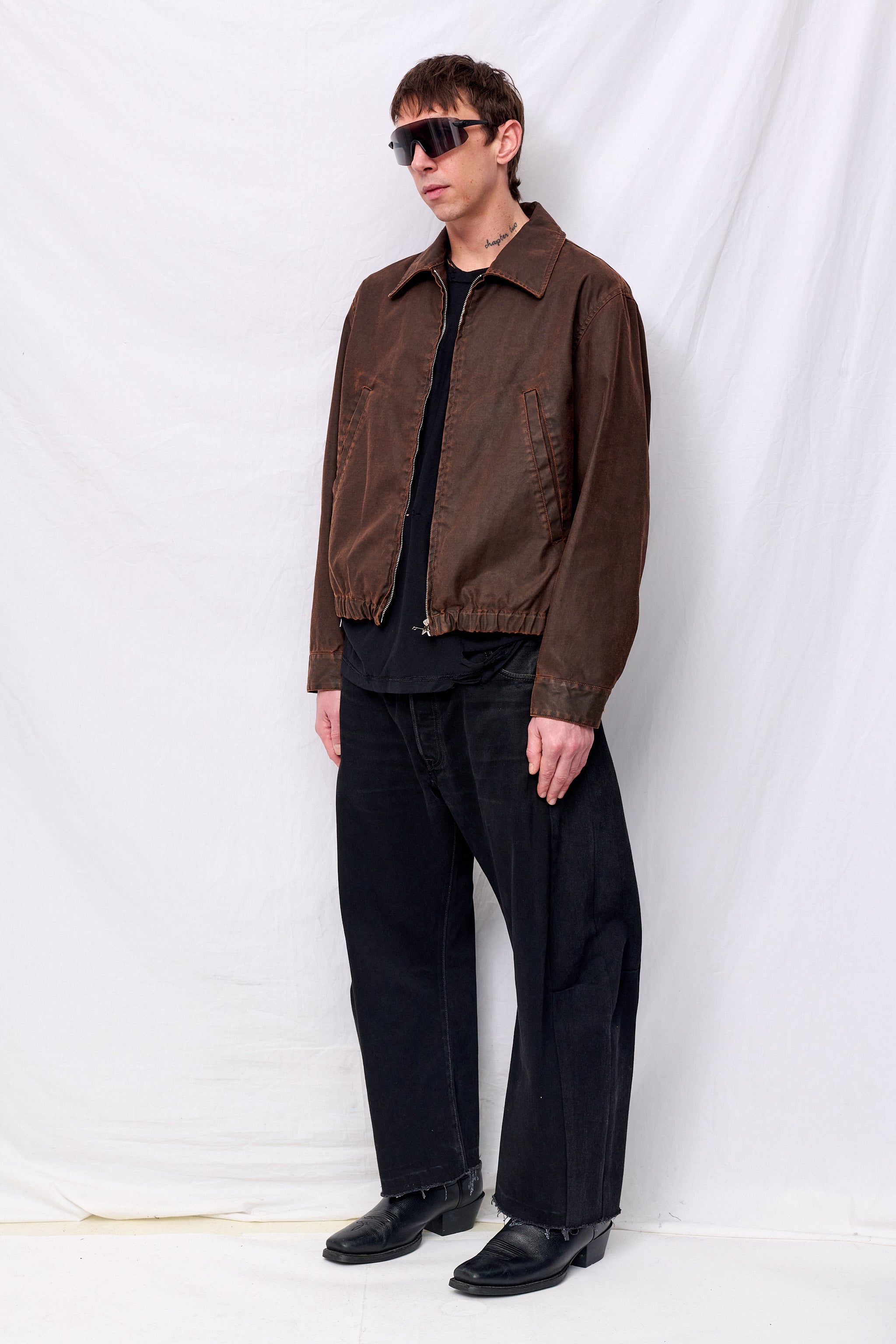 Brown Coating Cotton Drizzler Jacket