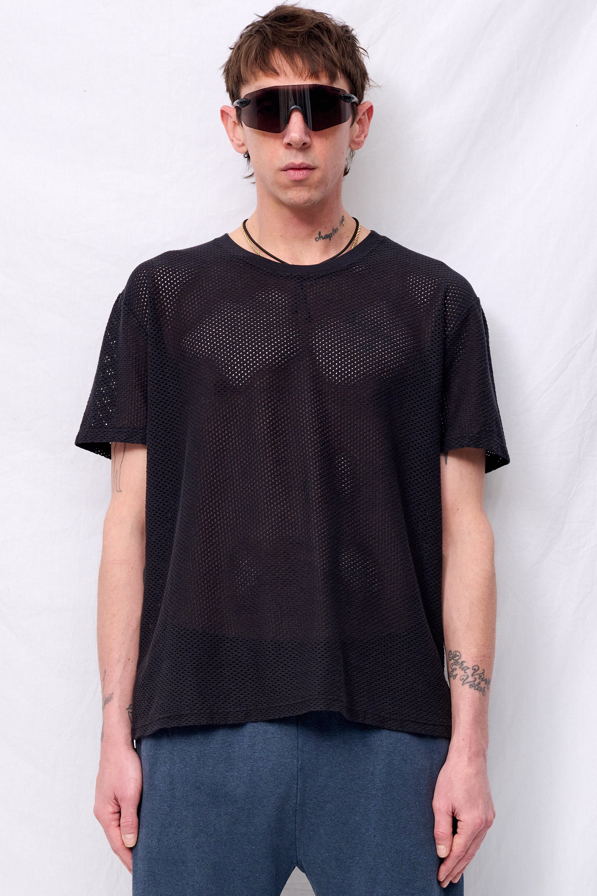 Black Highline Mesh Tee