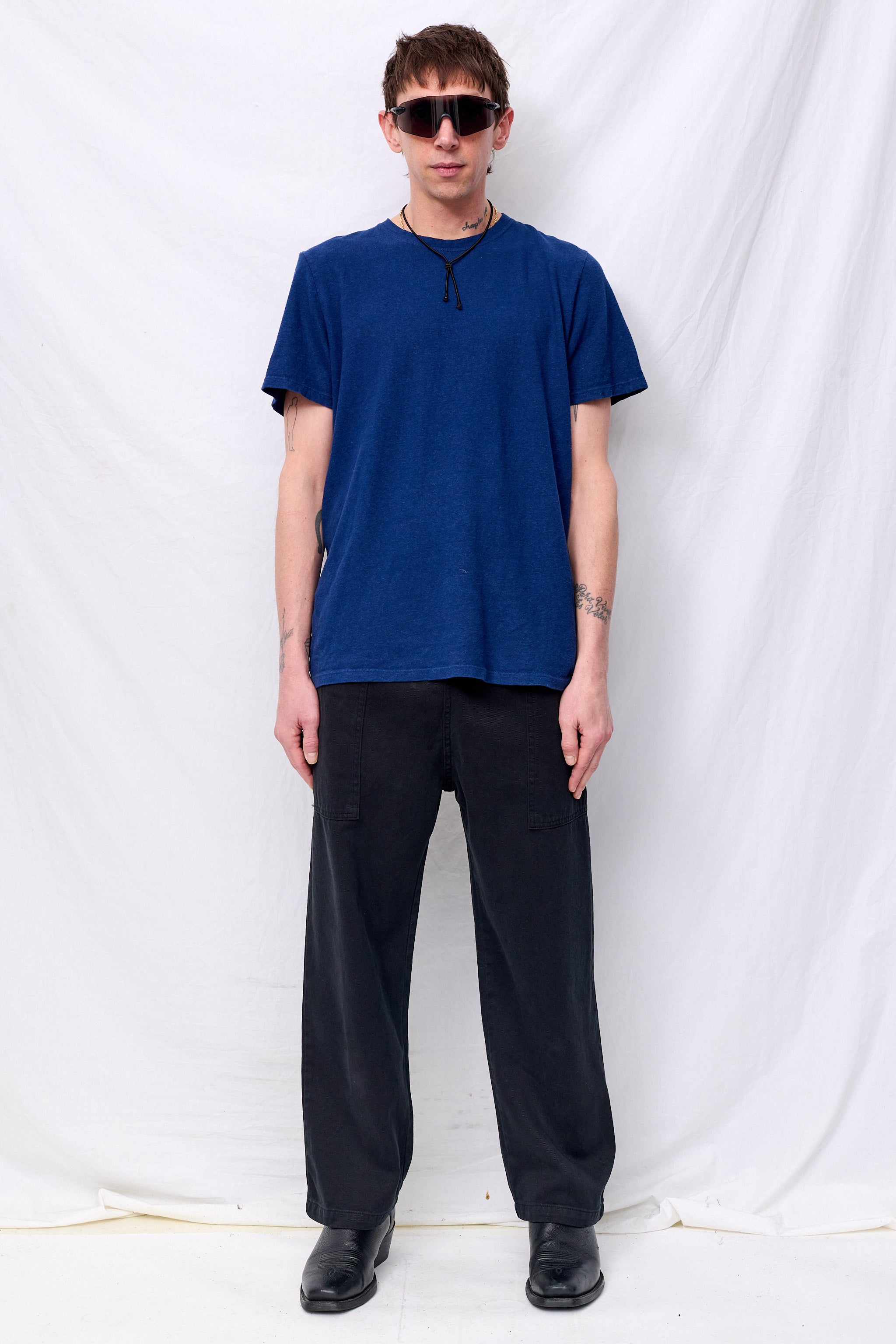Deep Indigo Hemp Baja Tee
