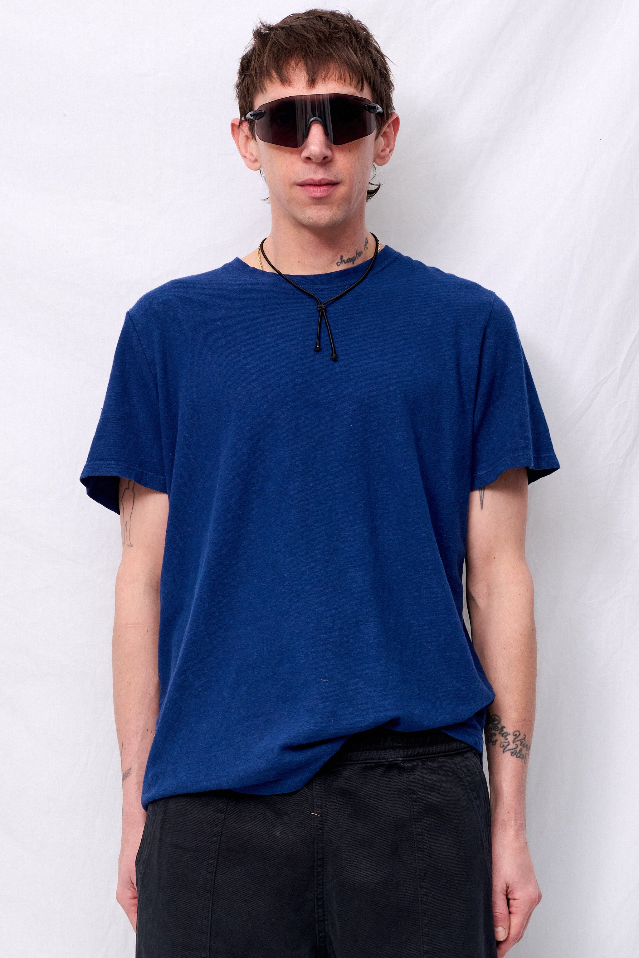 Deep Indigo Hemp Baja Tee