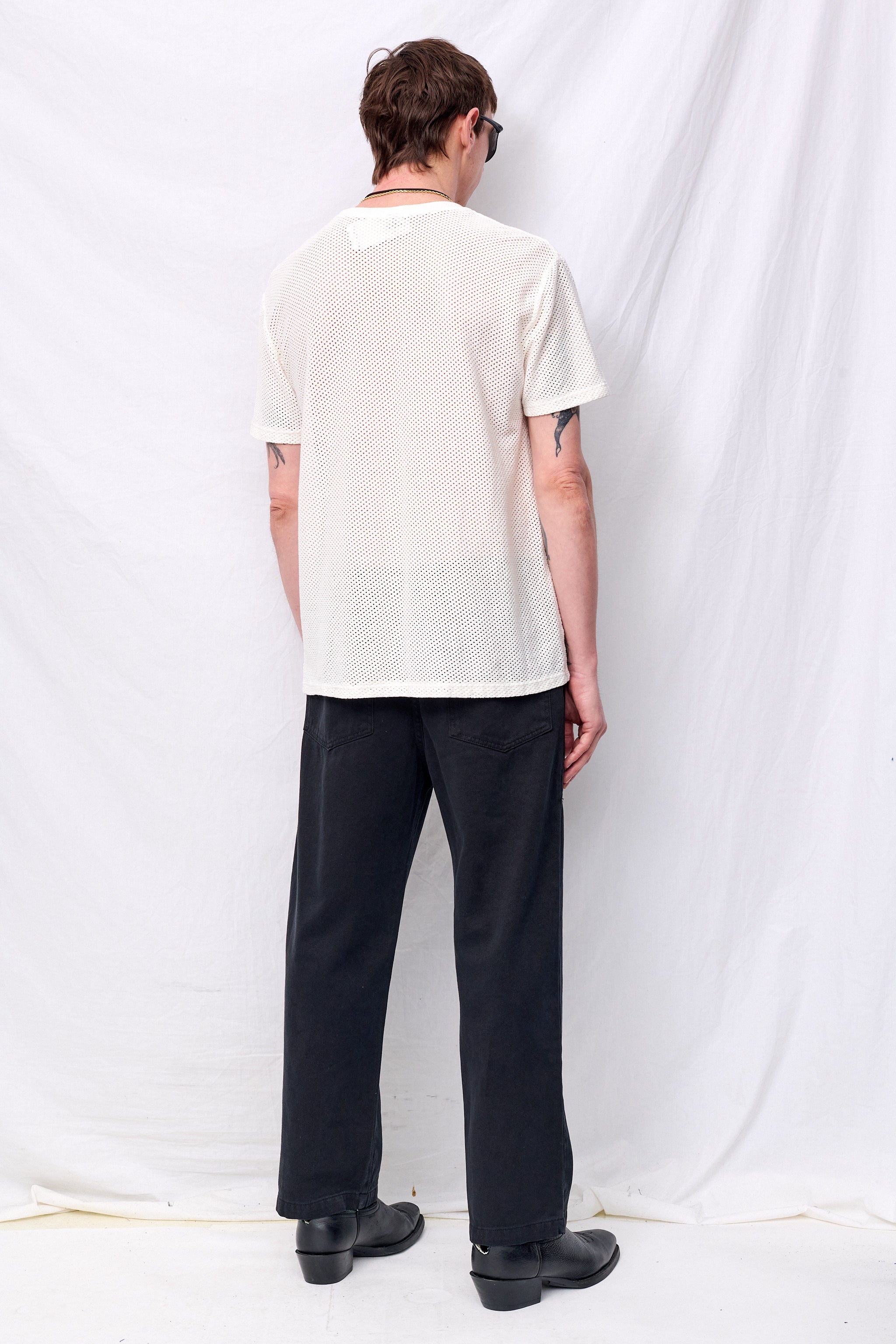Washed White Highline Mesh Tee