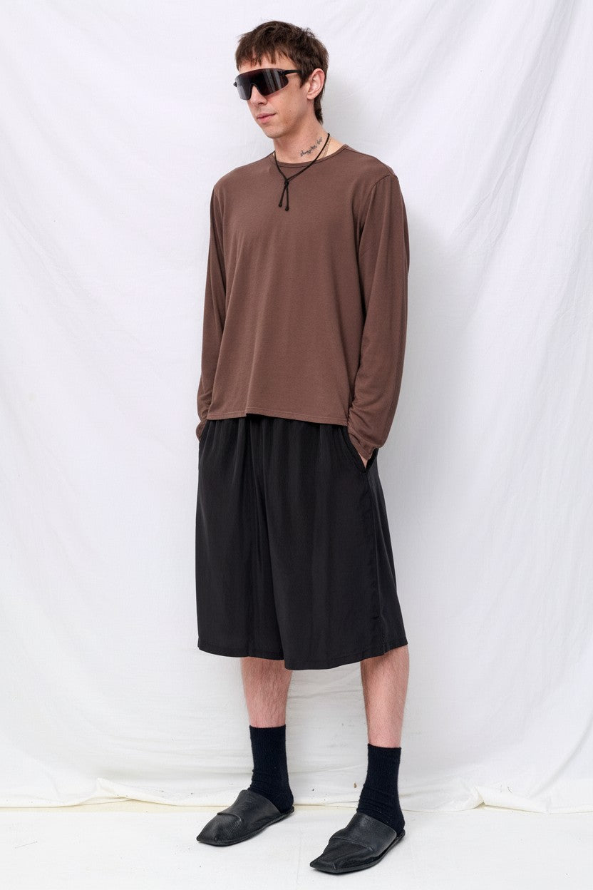 No.259 Black Cupro Short Trousers