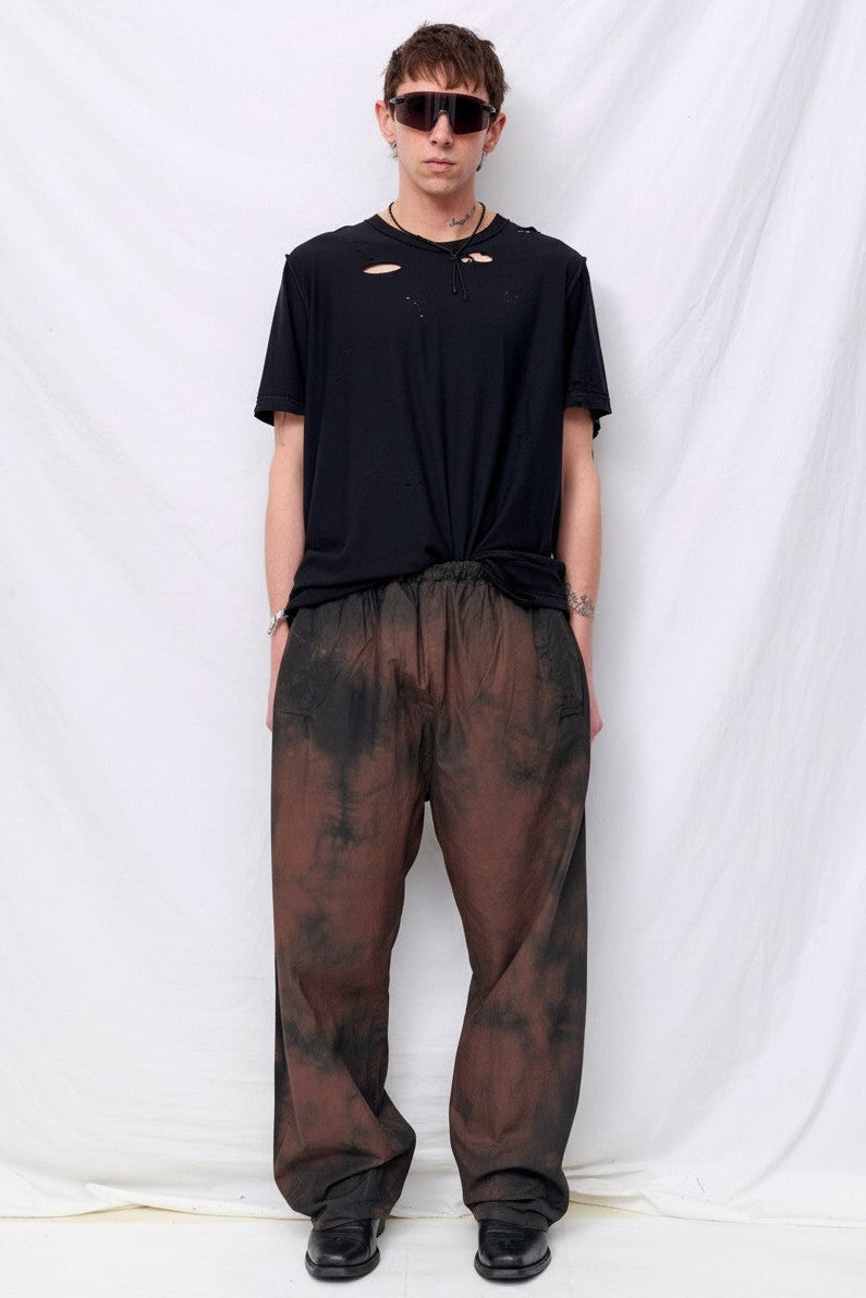No.287 Brown/Black Poplin Flap Pocket Trousers