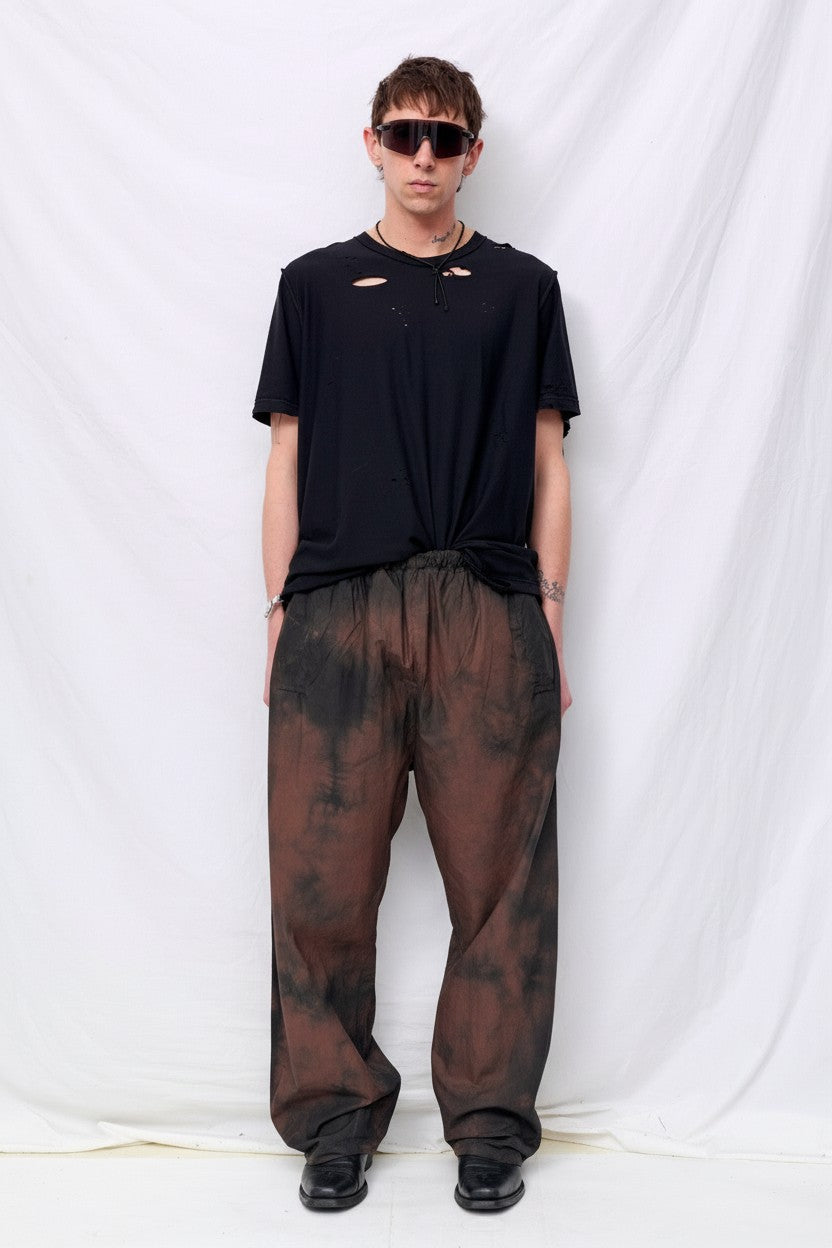 No.287 Brown/Black Poplin Flap Pocket Trousers