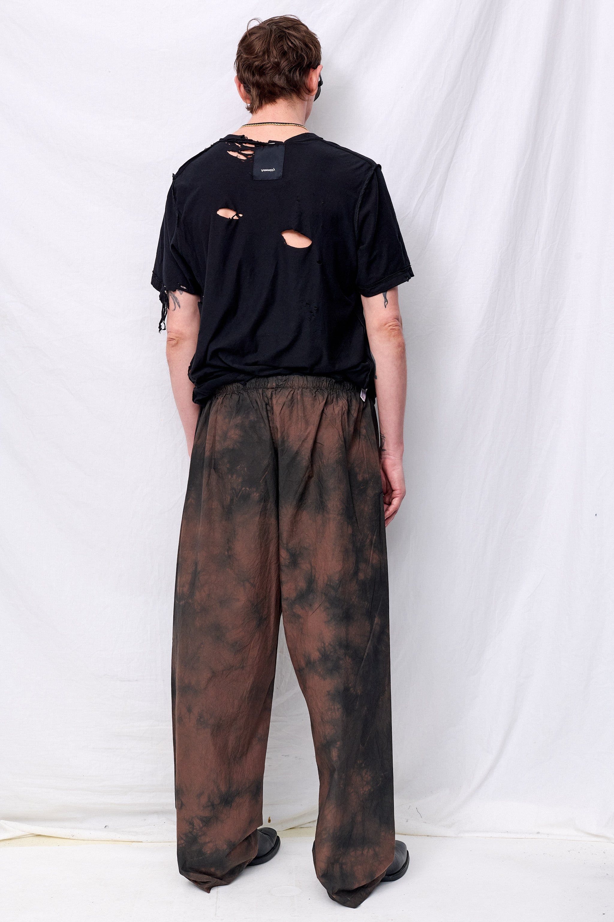 No.287 Brown/Black Poplin Flap Pocket Trousers