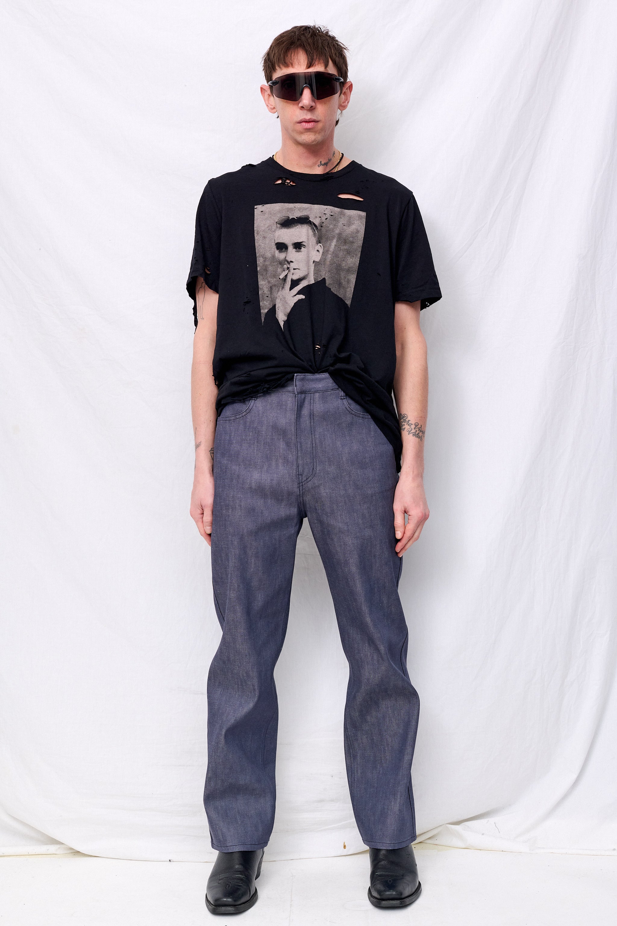 Blue Straight Fit Denim Pant
