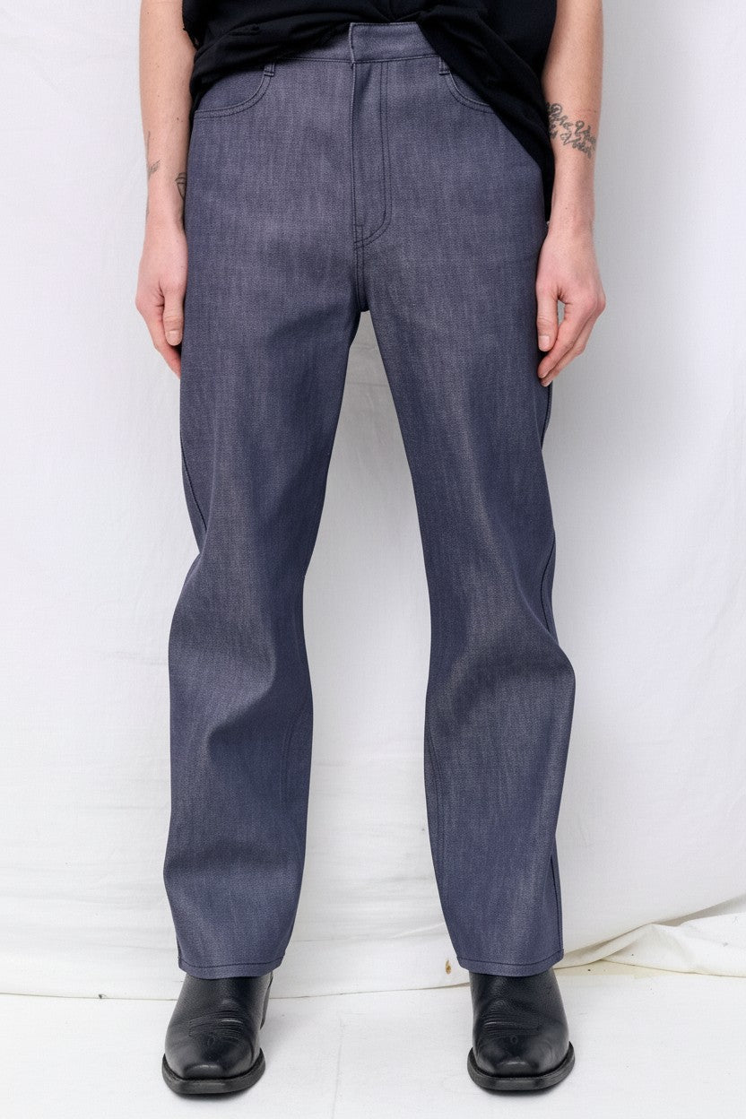 Blue Straight Fit Denim Pant