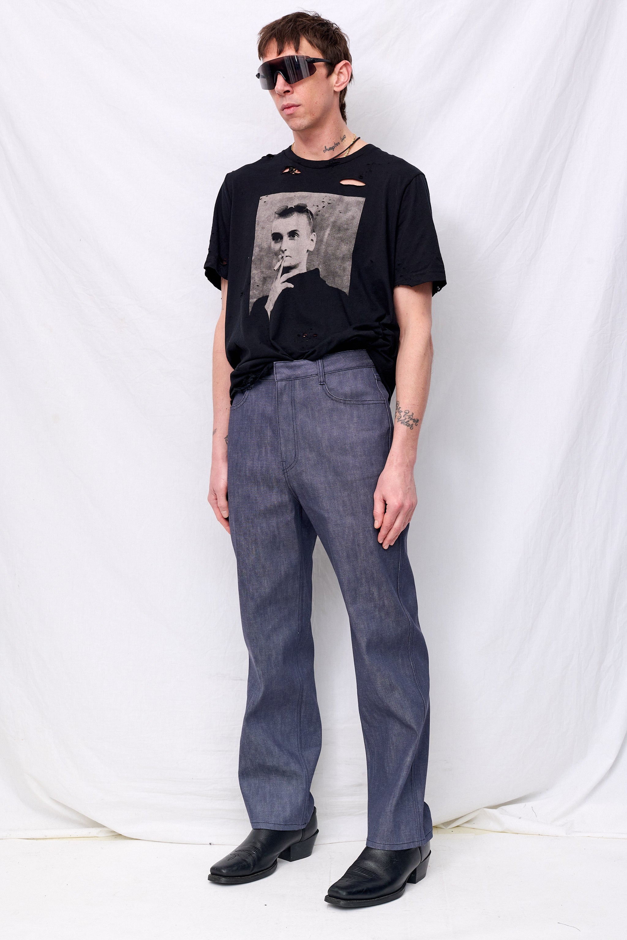 Blue Straight Fit Denim Pant