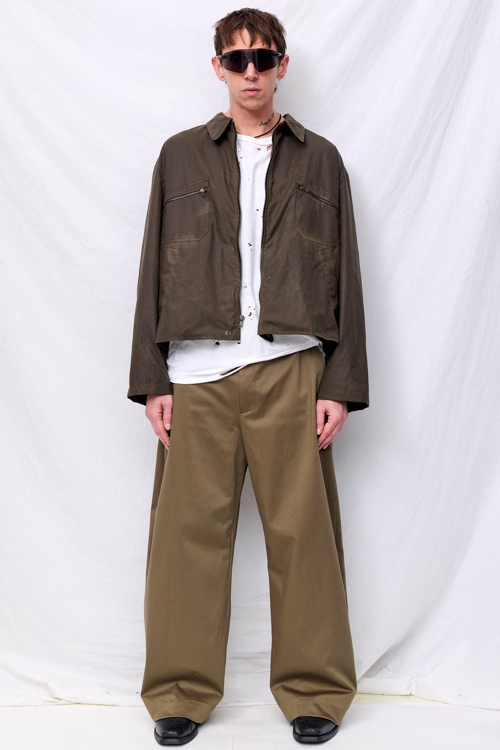 Brown Wax Pocket Zip Jacket