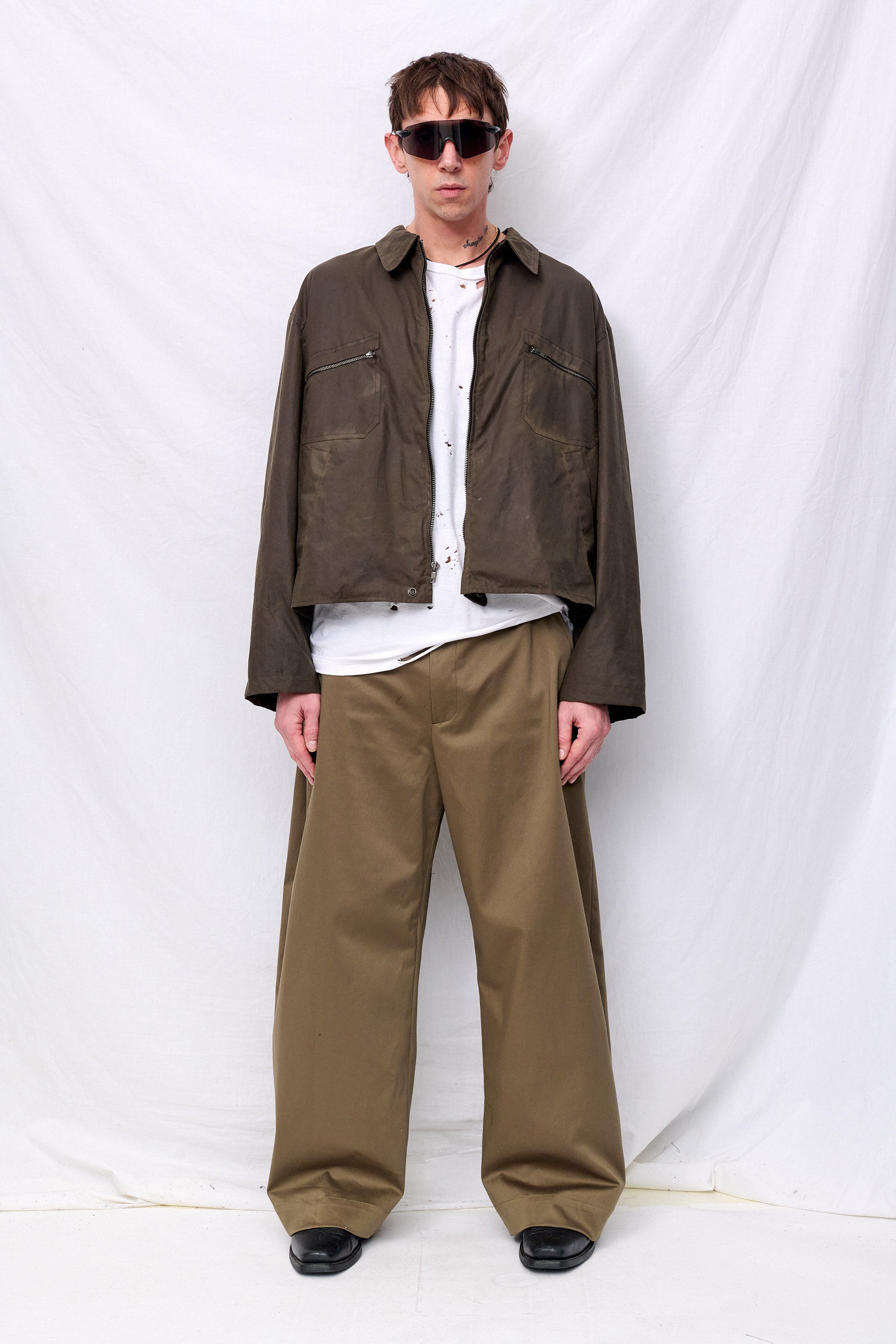 Brown Wax Pocket Zip Jacket