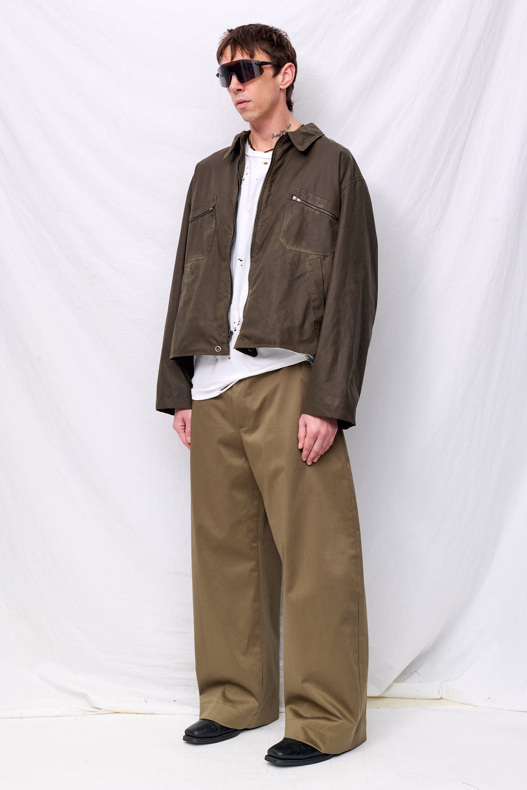 Brown Wax Pocket Zip Jacket