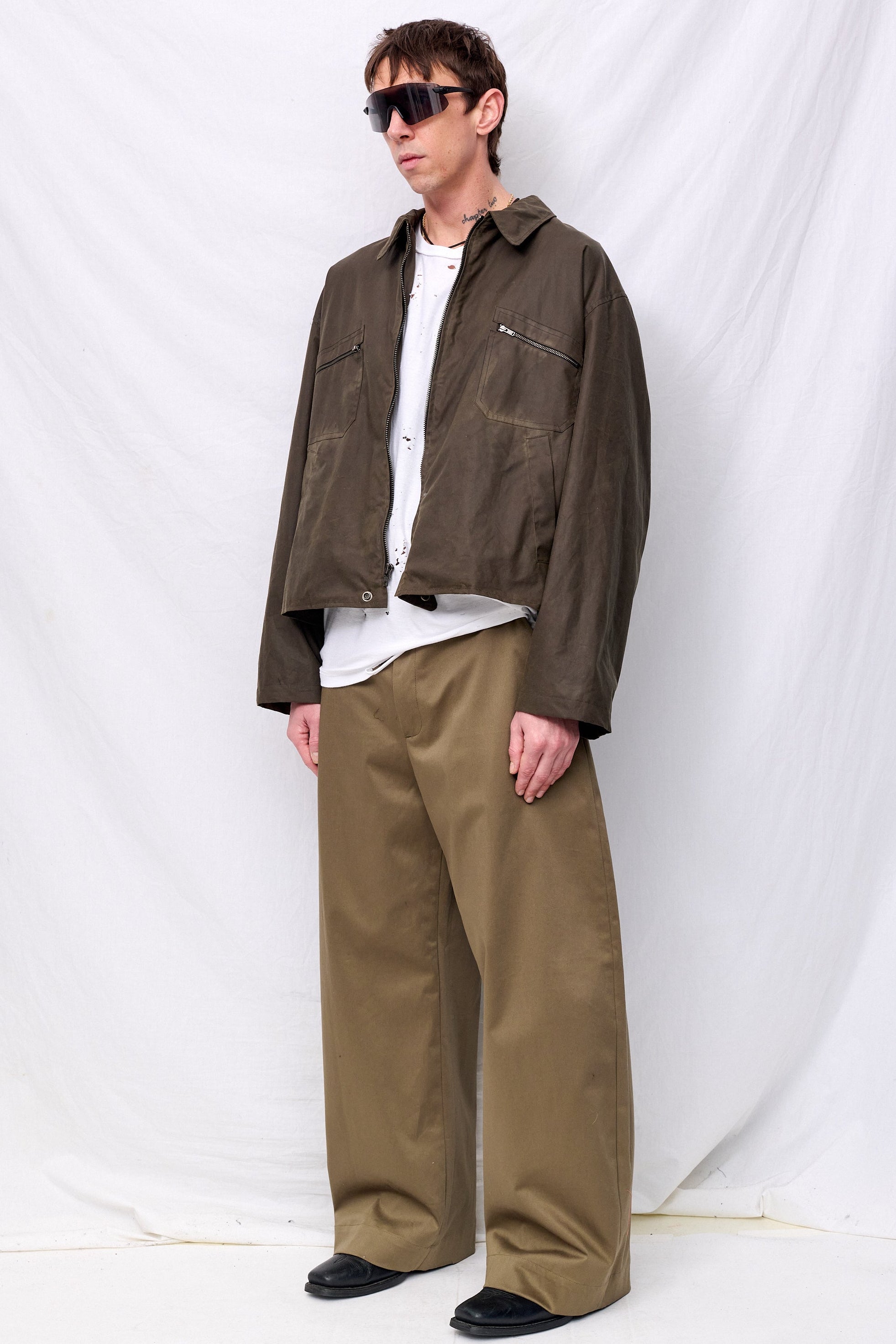 Brown Wax Pocket Zip Jacket